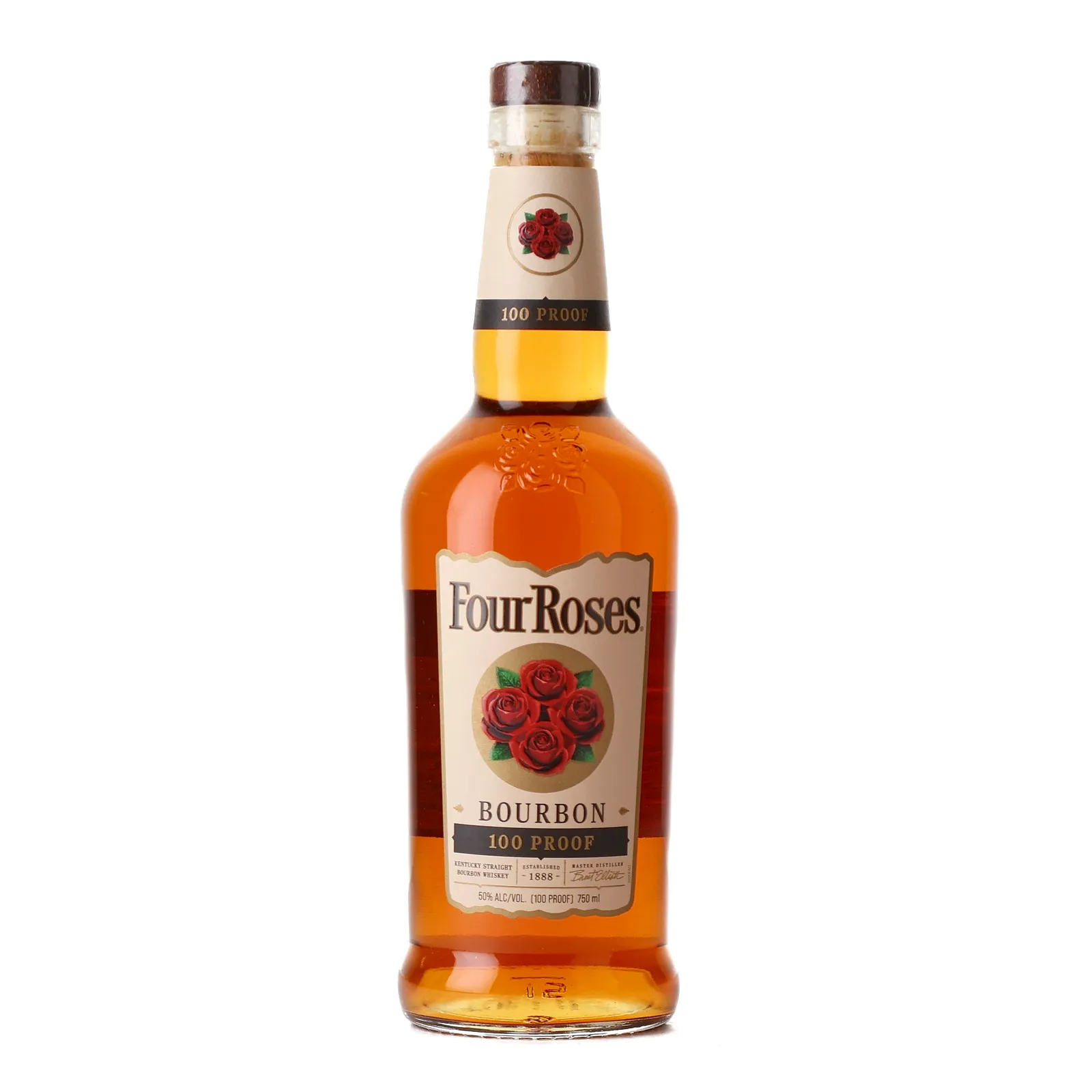 Four Roses 100 Proof Bourbon, 50% whisky bottle