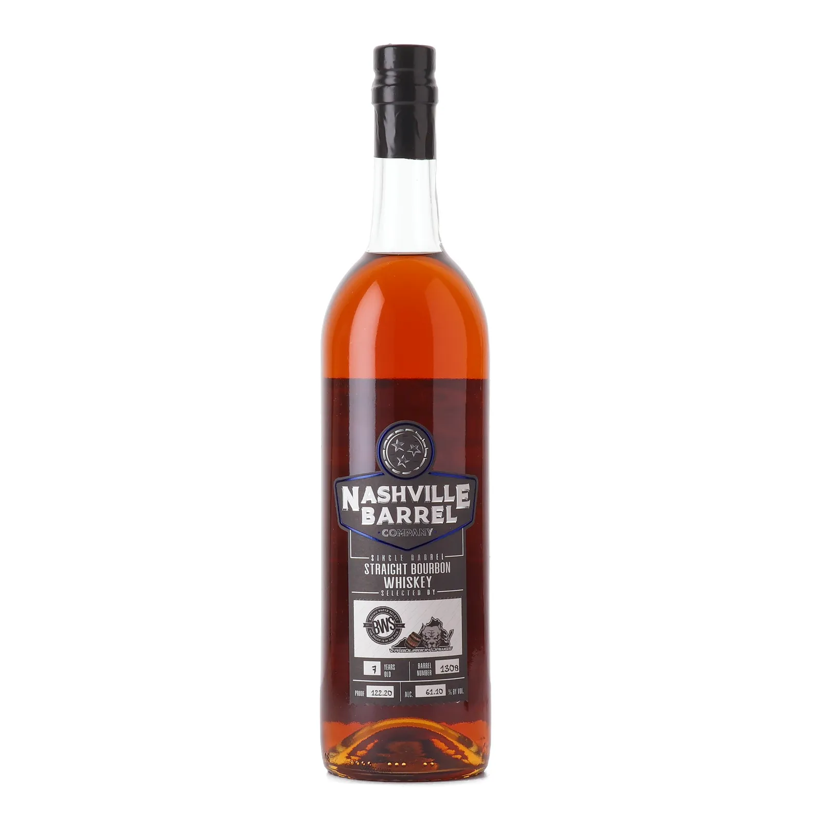 Nashville Barrel Company Brown Water Select Private Barrel Selection 7 Year Old, New Charred American Oak Cask, Cask #4504, Nashville Barrel Company, 61.1% whisky bottle