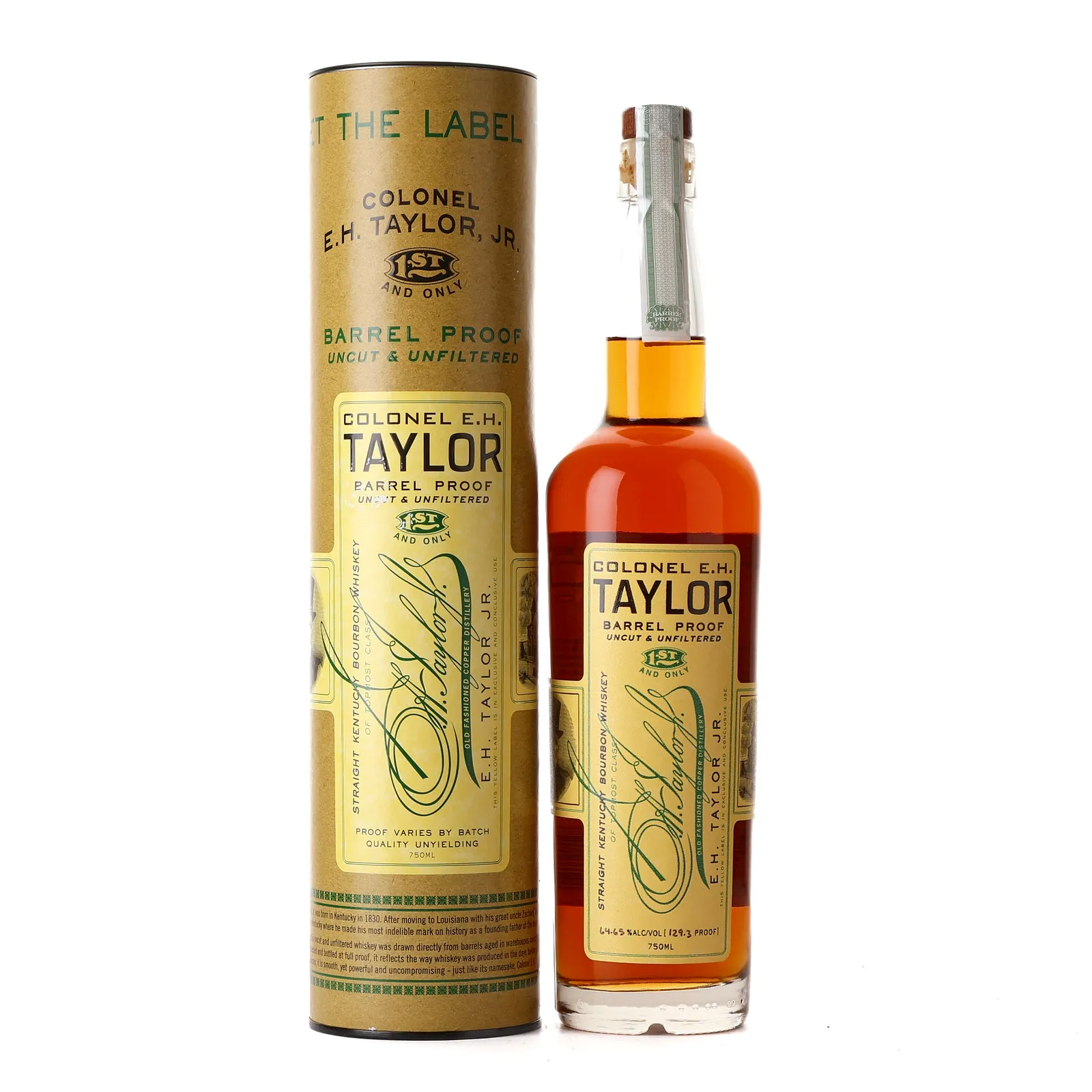 Colonel E.H. Taylor Barrel Proof 7 Year Old, #4 Char New Oak Cask, Batch No. 8, 2019, 64.7% whisky bottle