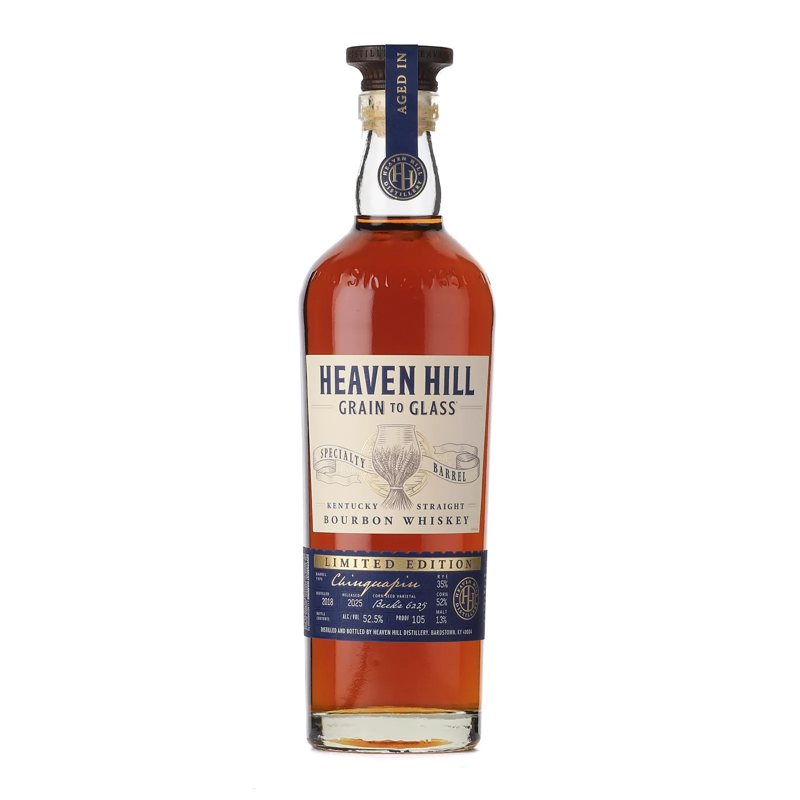 Heaven Hill Grain to Glass Specialty Barrel Chinquapin 7 Year Old, Chinquapin Oak Cask, 2025, 52.5% whisky bottle