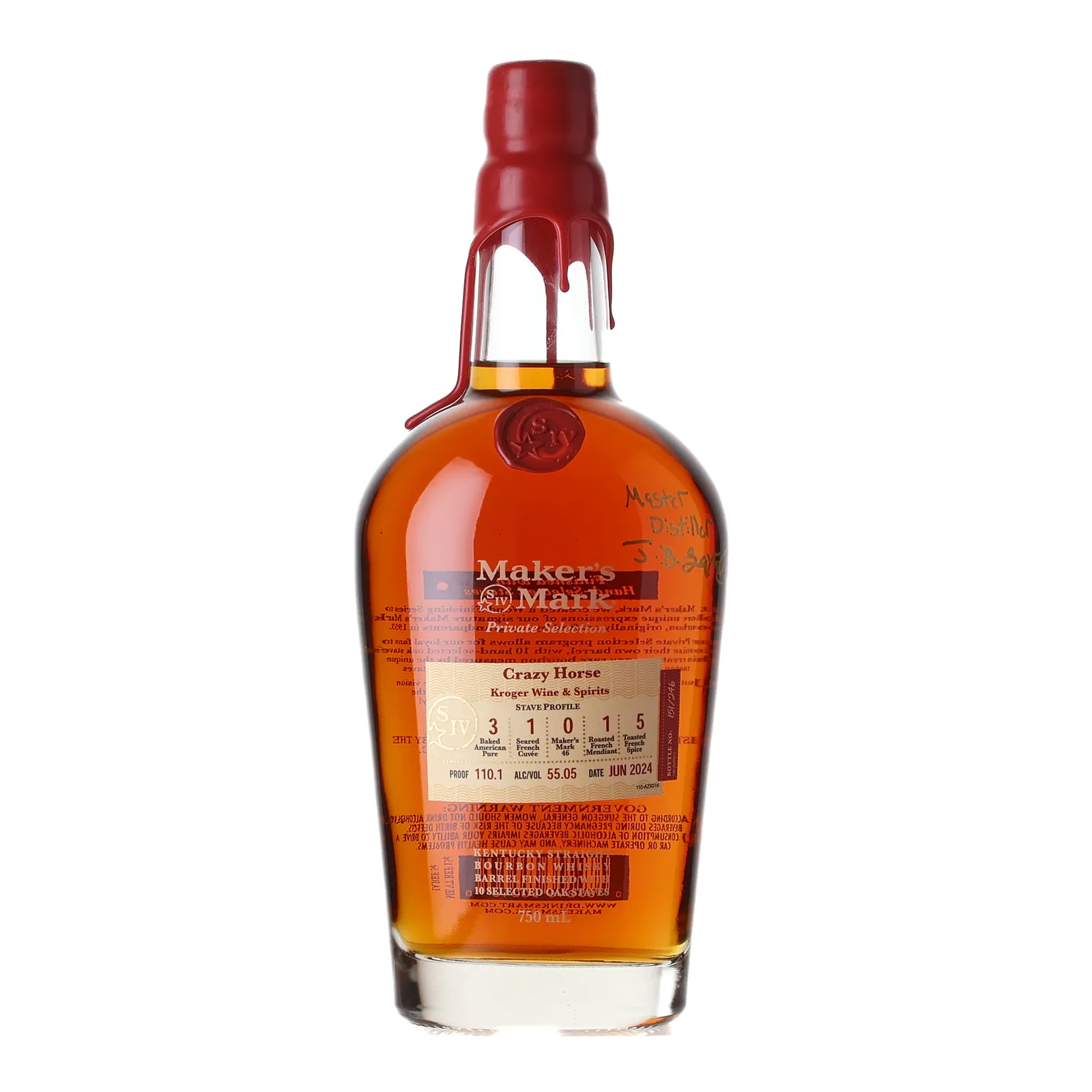 Maker's Mark Crazy Horse Private Selection, Oak Cask, 2024, 55.05% whisky bottle