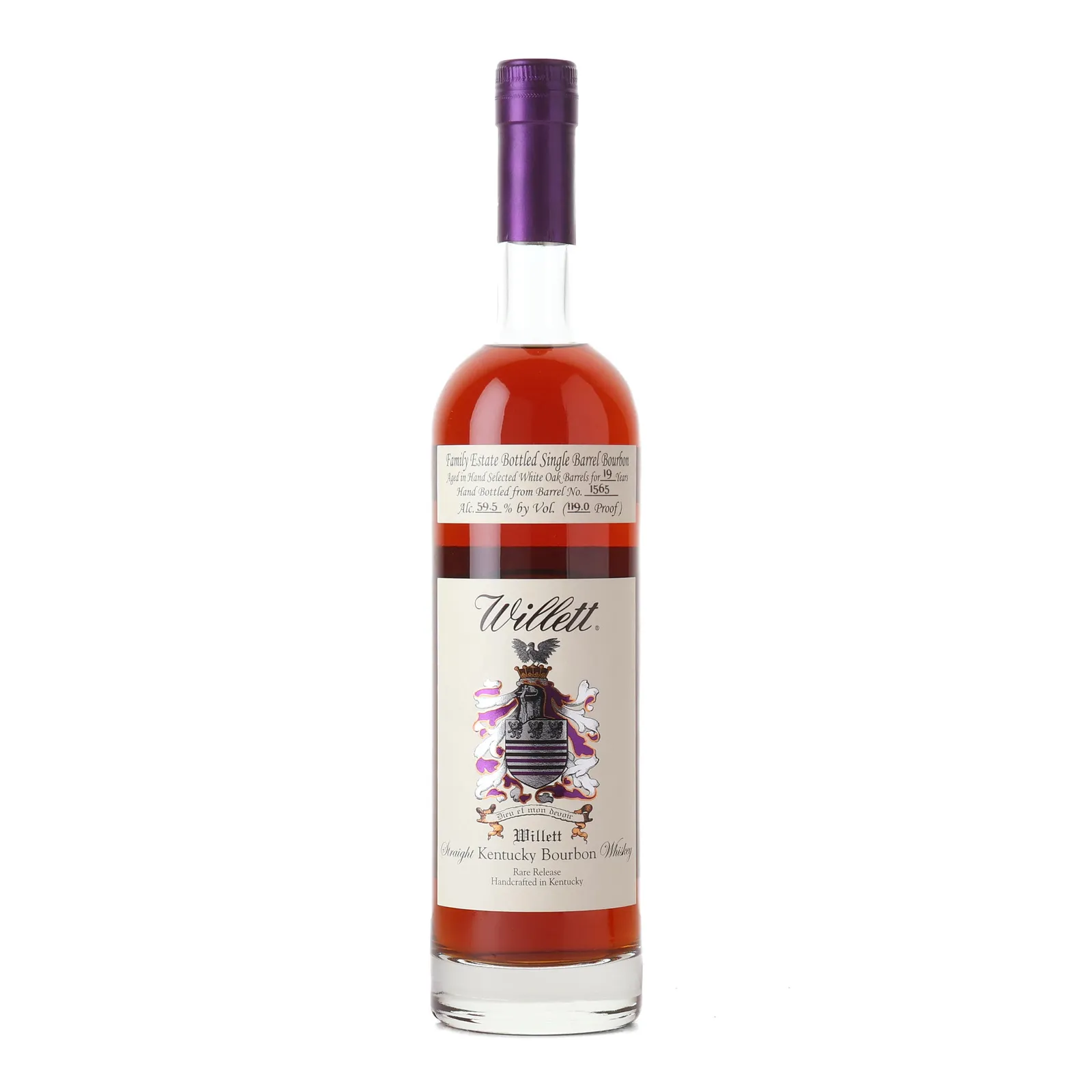 Willett Family Estate Lion's Share 19 Year Old, New Charred Oak Cask, Cask #1565, 2021, 59.5% whisky bottle