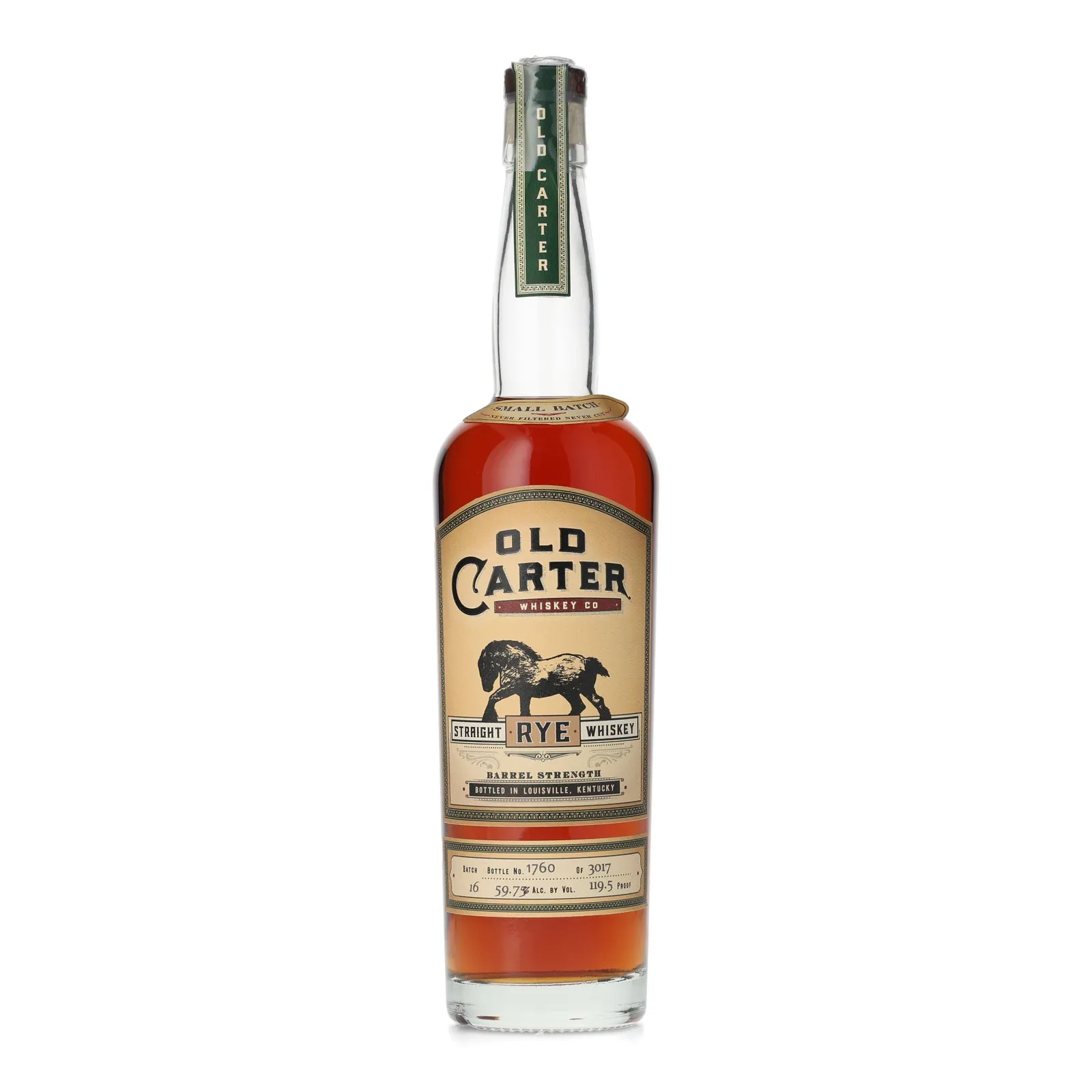 Old Carter Small Batch No. Straight Rye Whiskey, Batch No. 16, 59.75% whisky bottle
