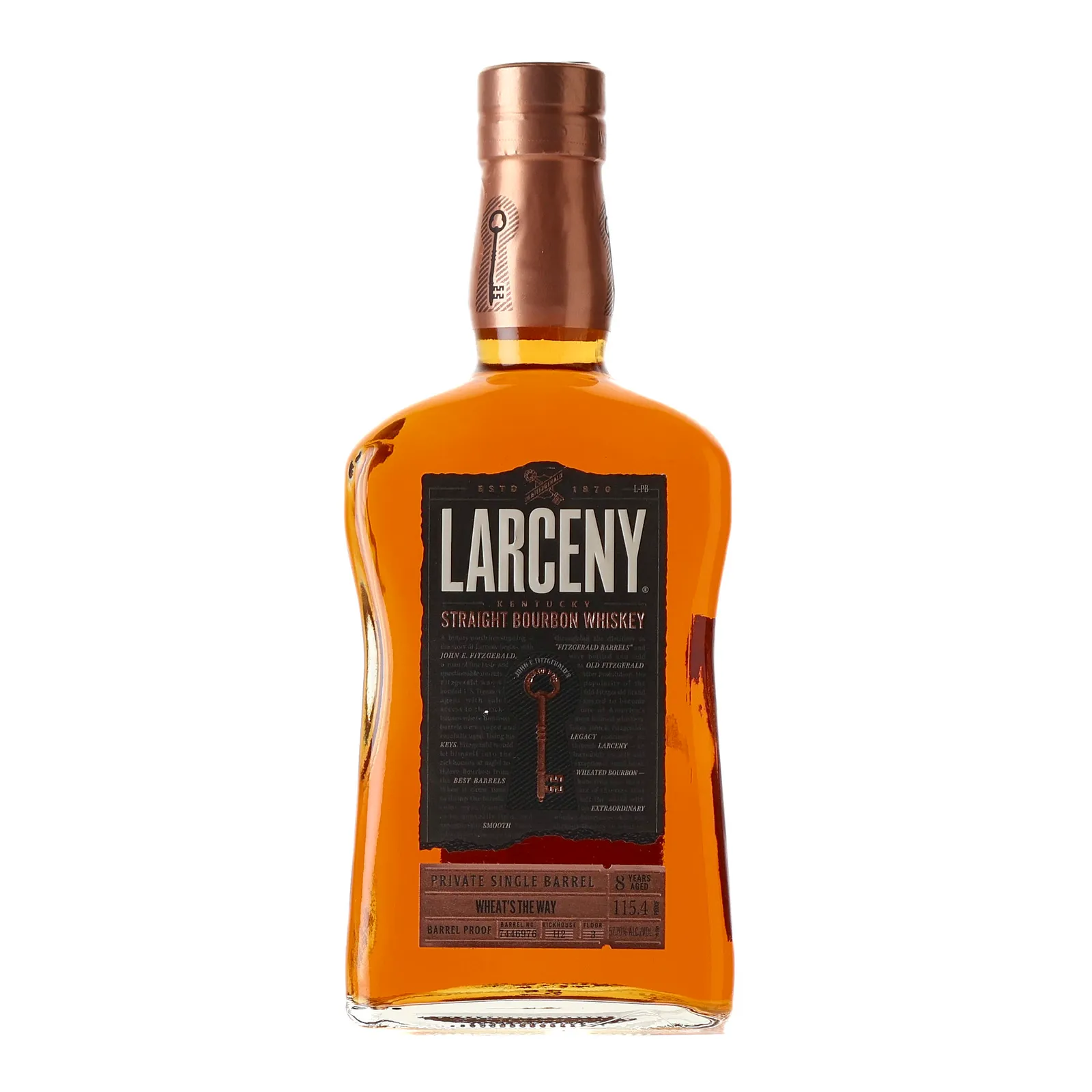 Larceny Barrel Proof 'Wheat's the Way' Private Single Barrel 8 Year Old, Cask #7446976, 2024, 57.7% whisky bottle