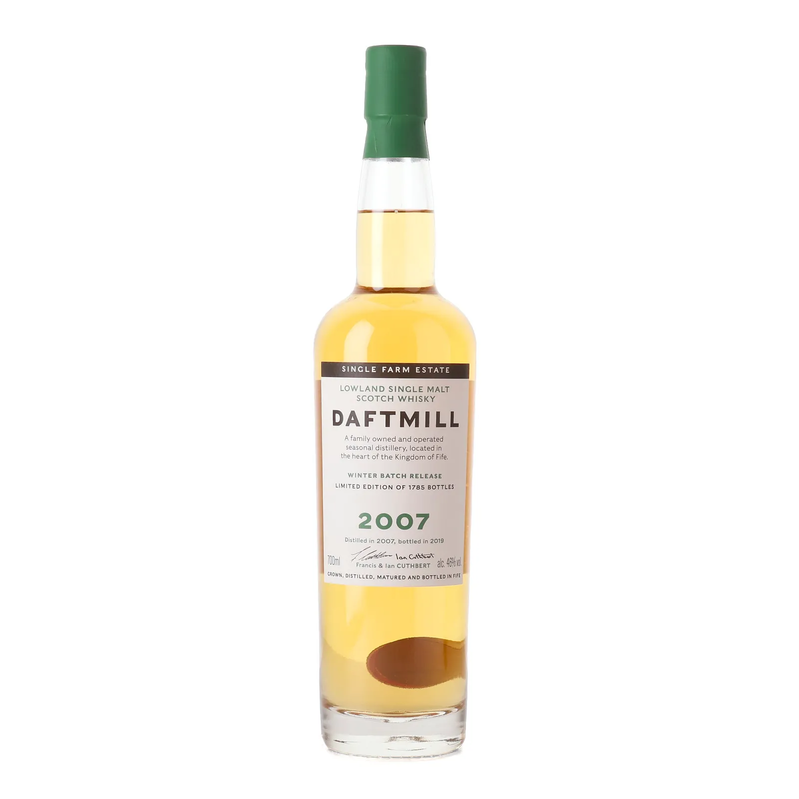 Daftmill 2007 Winter Batch Release 2019 (UK Release) 12 Year Old, Bourbon Cask, Cask #023/2007, 024/2007, 025/2007, 027/2007, 032/2007, 035/2007, 038/2007, 2019, 46% whisky bottle