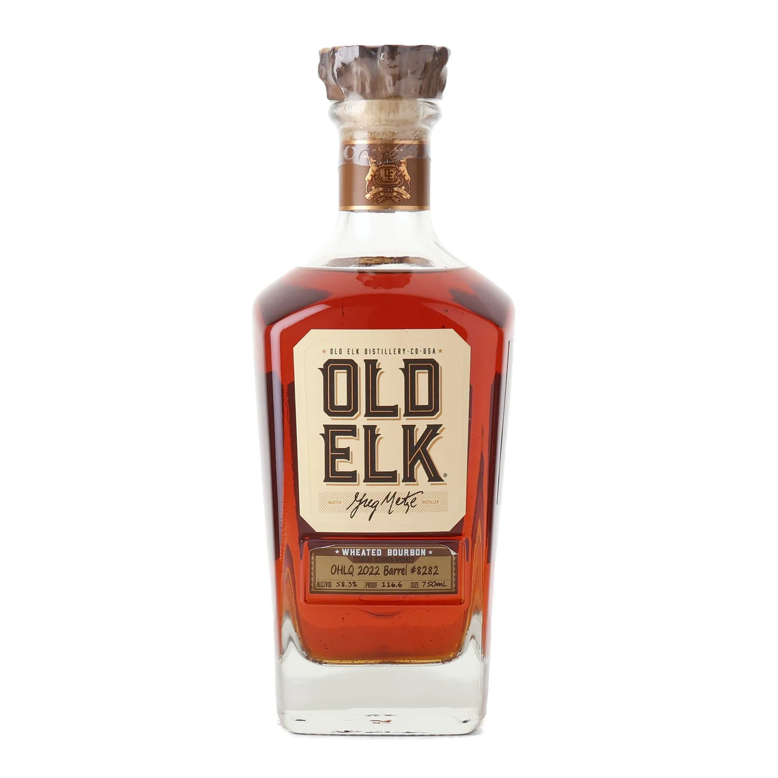 Old Elk Wheated Bourbon OHLQ Private Barrel Selection 7 Year Old, Cask #8282, 2022, 58.3% whisky bottle