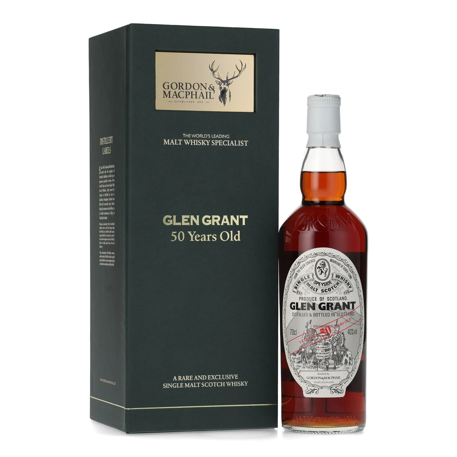 Glen Grant 50 Year Old, Sherry Cask, 1951, Gordon & MacPhail, 40% whisky bottle