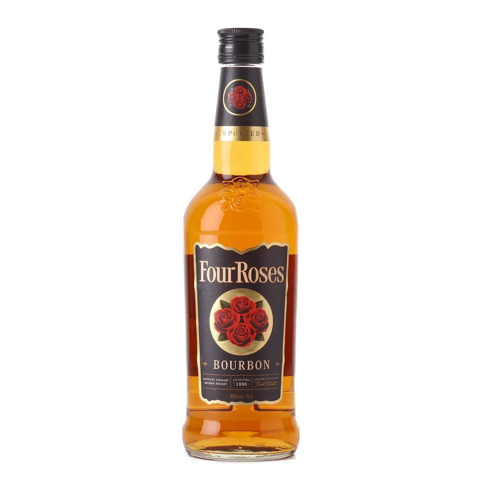 Four Roses Black Label Kentucky Straight Bourbon, New Charred Oak Cask, 40% whisky bottle