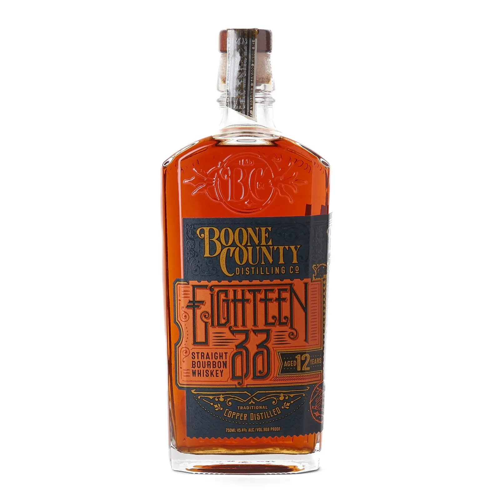 Boone County Eighteen 33 12 Year Old, 45.4% whisky bottle