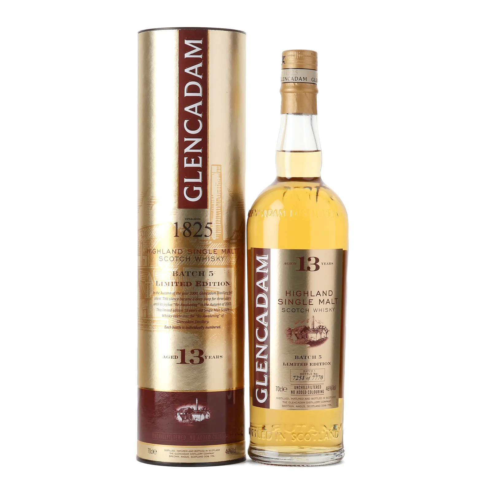 Glencadam The Re-Awakening 13 Year Old, ex-Bourbon Cask, Batch No. 5, 46% whisky bottle