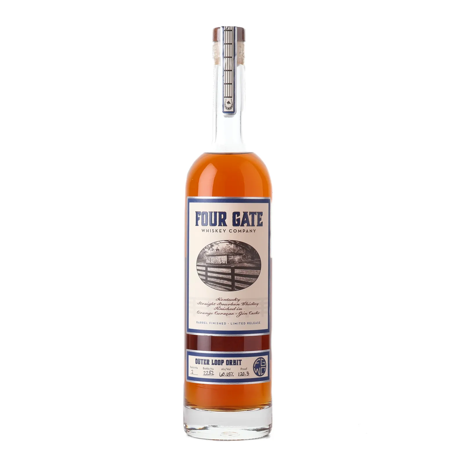 Four Gate Outer Loop Orbit, Gin & Orange Curaçao Cask, Batch No. 2, 2019, 60.15% whisky bottle