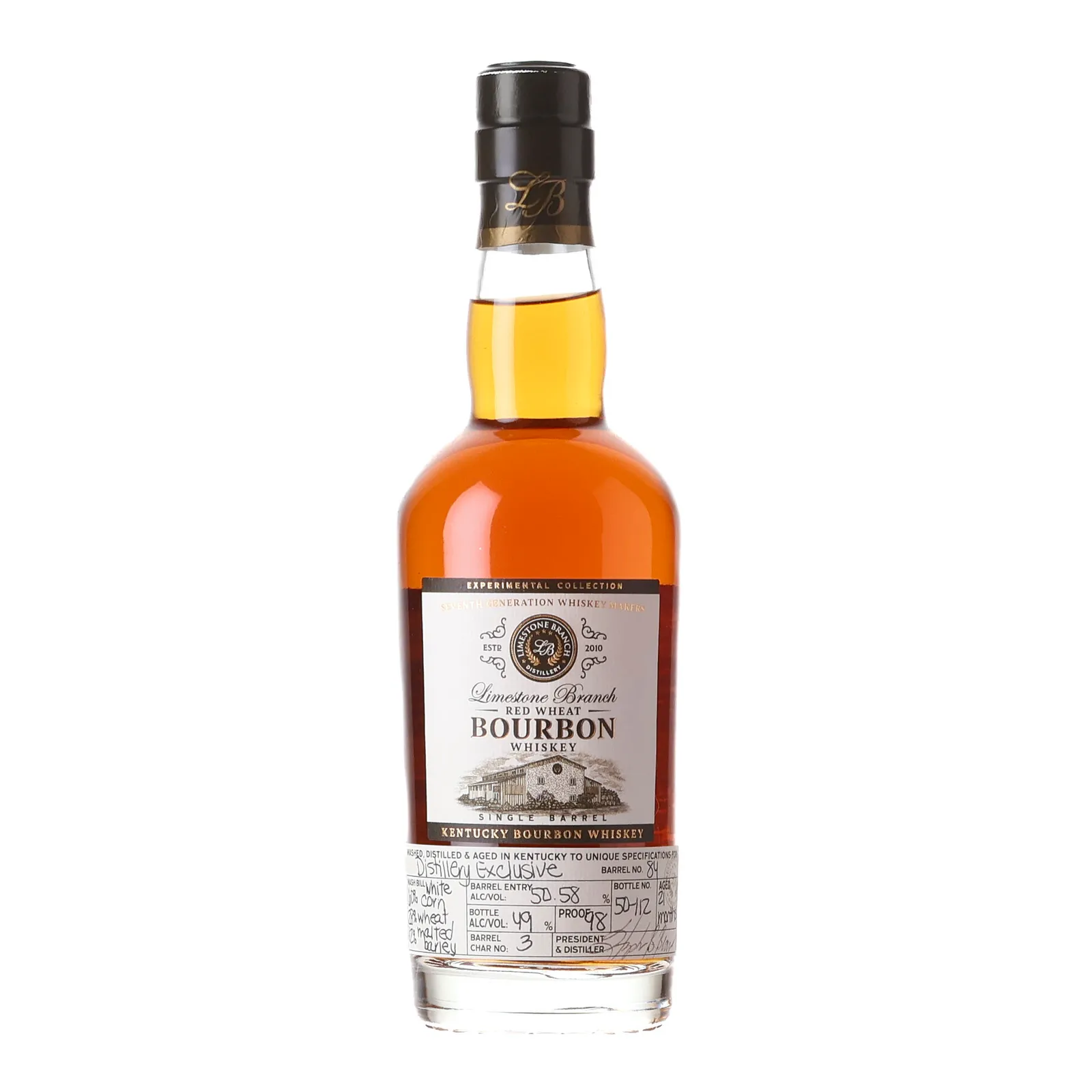 Limestone Branch Experimental Collection Red Wheat Bourbon 1 Year Old, Cask #84, 49% whisky bottle