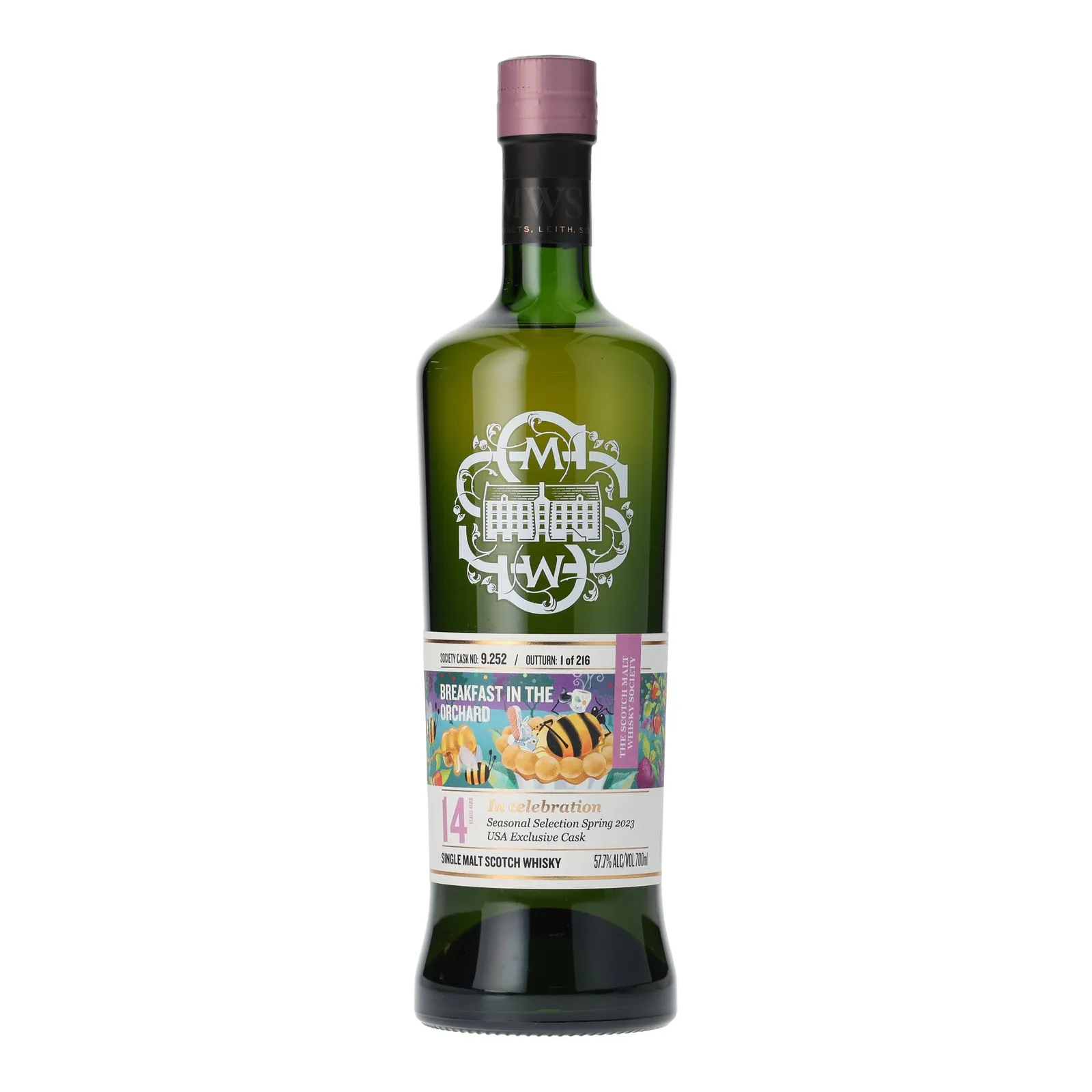 Glen Grant Breakfast in the Orchard 14 Year Old, Bourbon Cask, Cask #9.252, The Scotch Malt Whisky Society, 57.7% whisky bottle