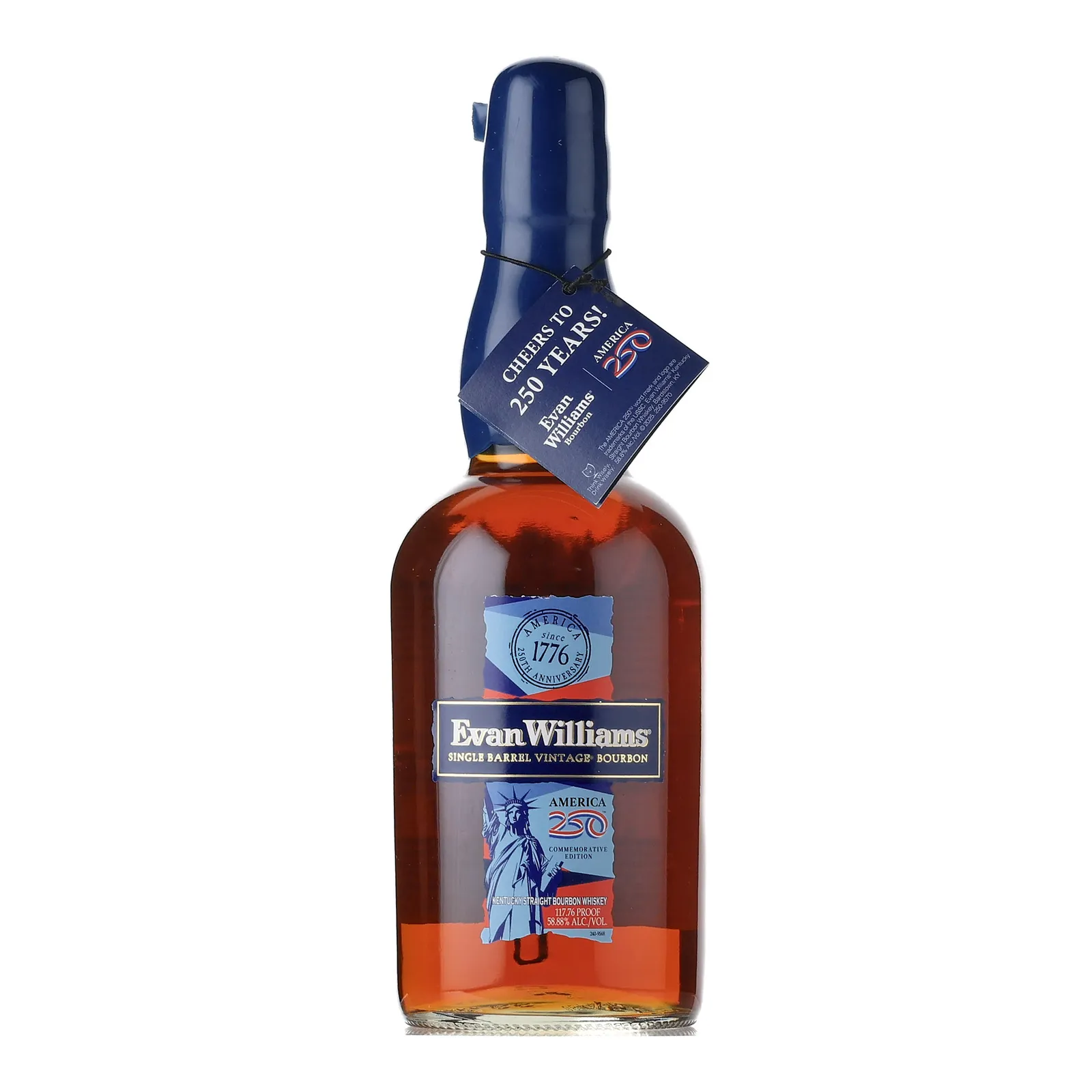 Evan Williams America 250th Commemorative Edition Single Barrel Vintage Bourbon, 2026, 58.88% whisky bottle