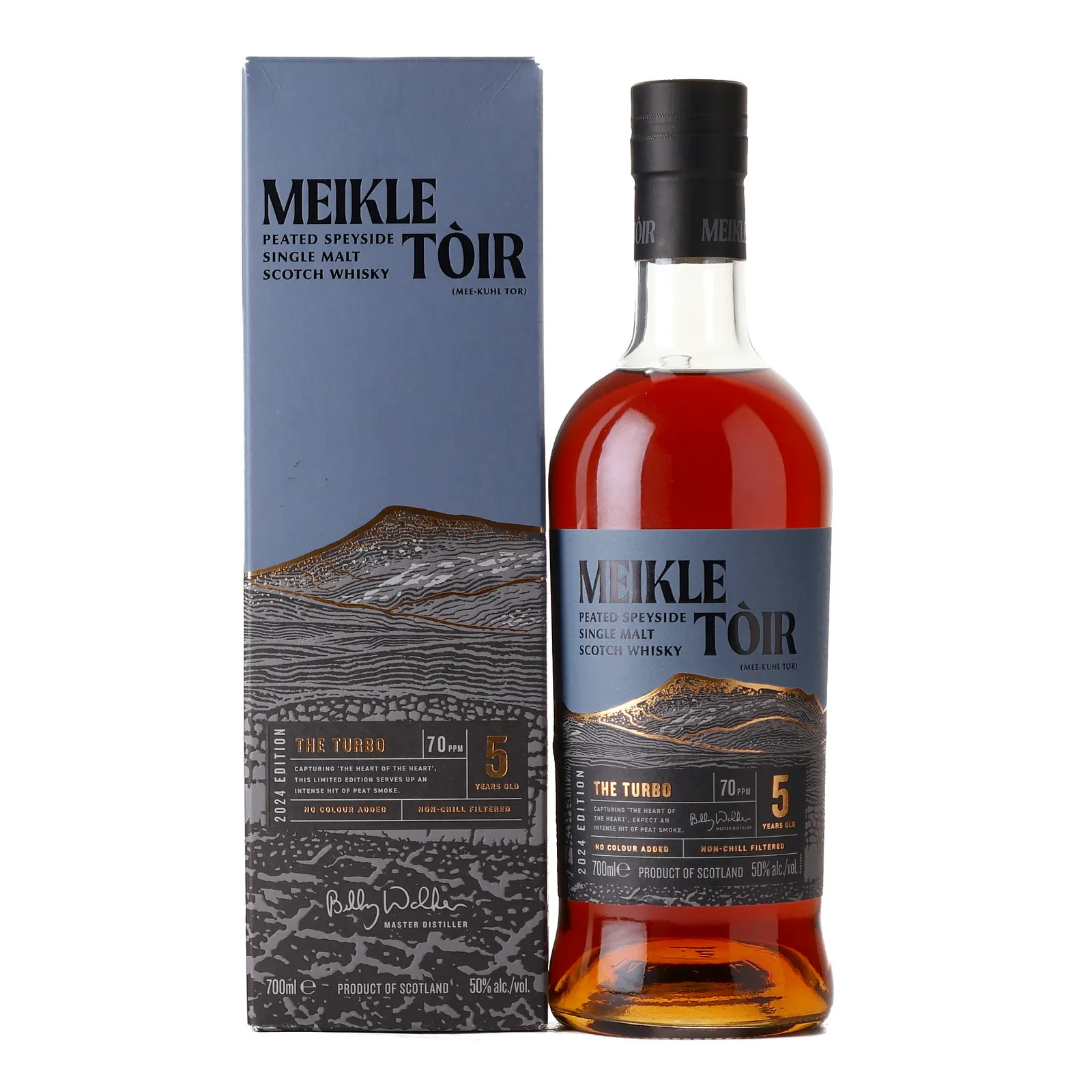 Meikle Tòir The Turbo 5 Year Old 2024 Edition, American Virgin Oak & Oloroso Hogshead Cask, 2024, 50% whisky bottle