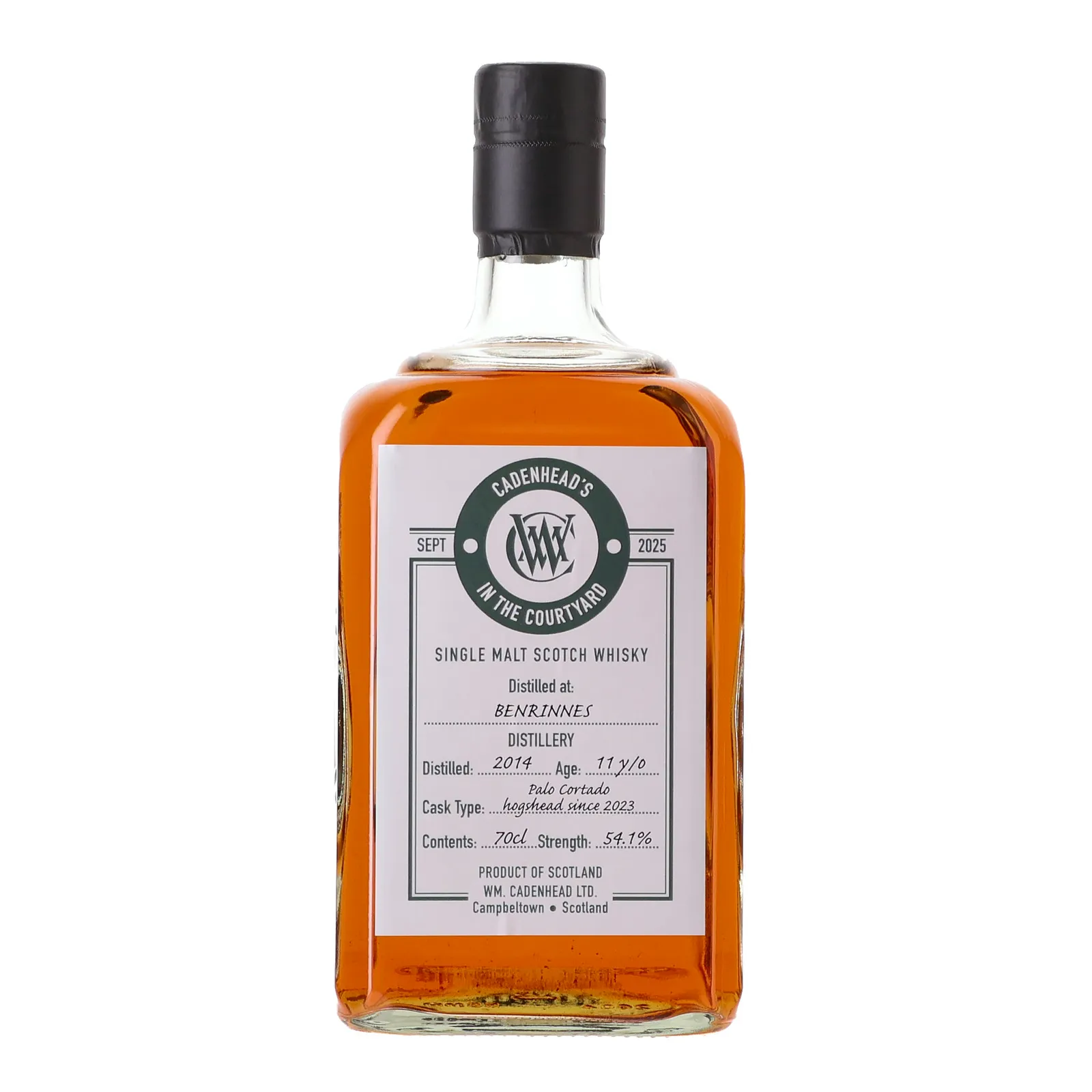 Benrinnes In the Courtyard 11 Year Old, Palo Cortado Hogshead Cask, 2014, Cadenhead's, 54.1% whisky bottle