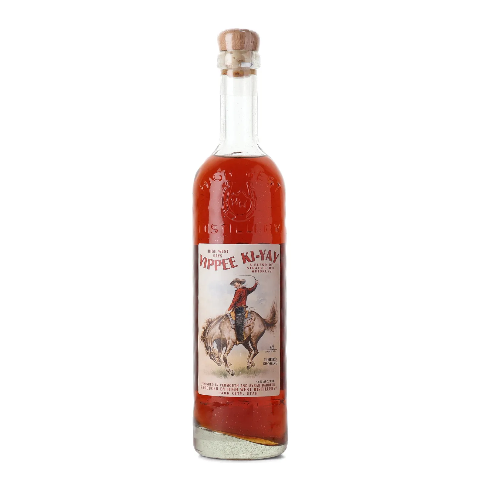 High West Yippee Ki-Yay Blended Rye, Syrah & Vermouth Cask, Batch No. 10, 46% whisky bottle