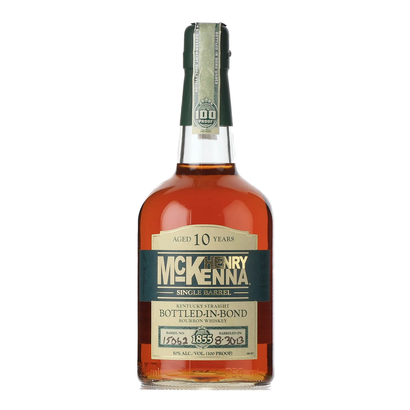 Henry McKenna Single Barrel 10 Year Old, New Charred American Oak Cask, 50% whisky bottle