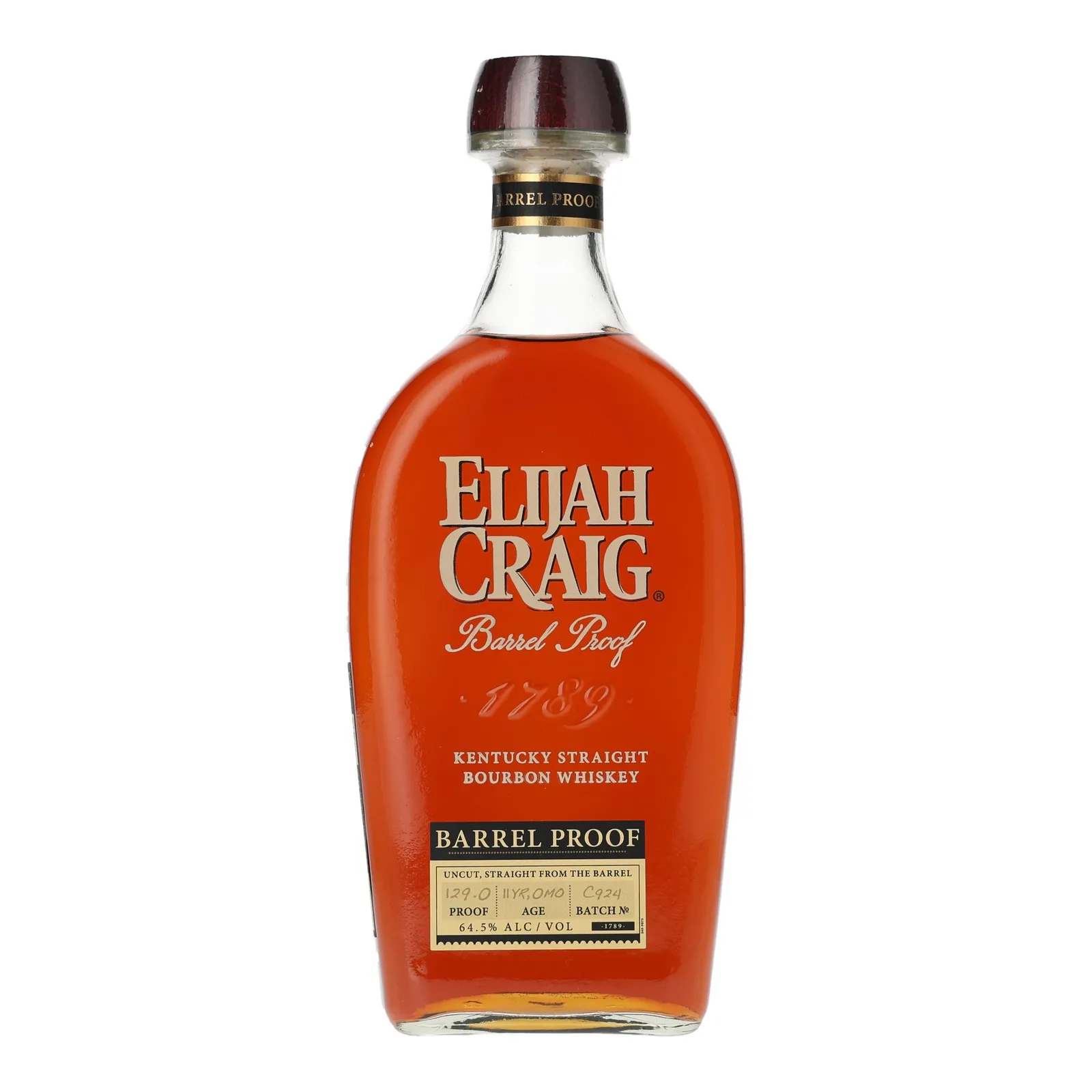 Elijah Craig Barrel Proof 11 Year Old, Batch No. C924, 2024, 64.5% whisky bottle