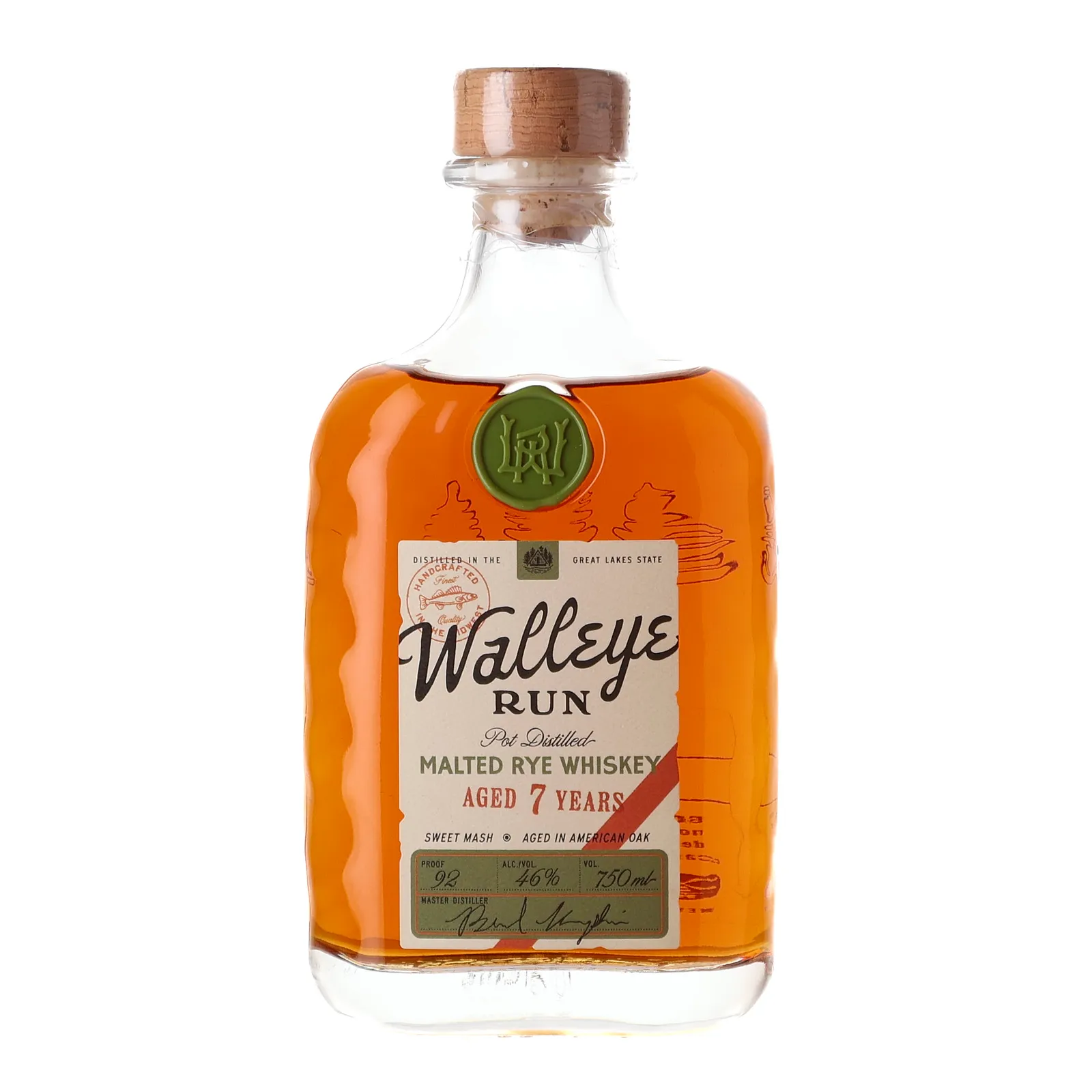 Walleye Run Malted Rye Whiskey 7 Year Old, American Oak Cask, 46% whisky bottle