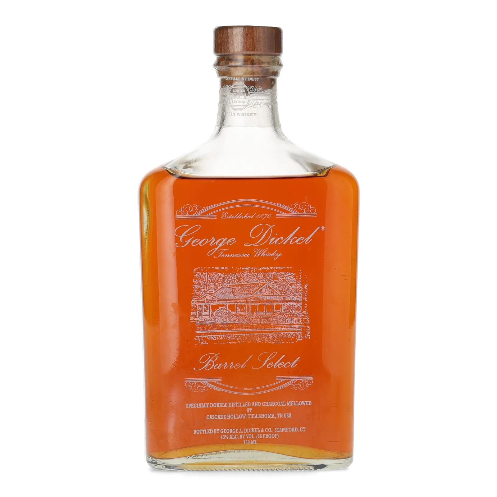 George Dickel Barrel Select, 43% whisky bottle