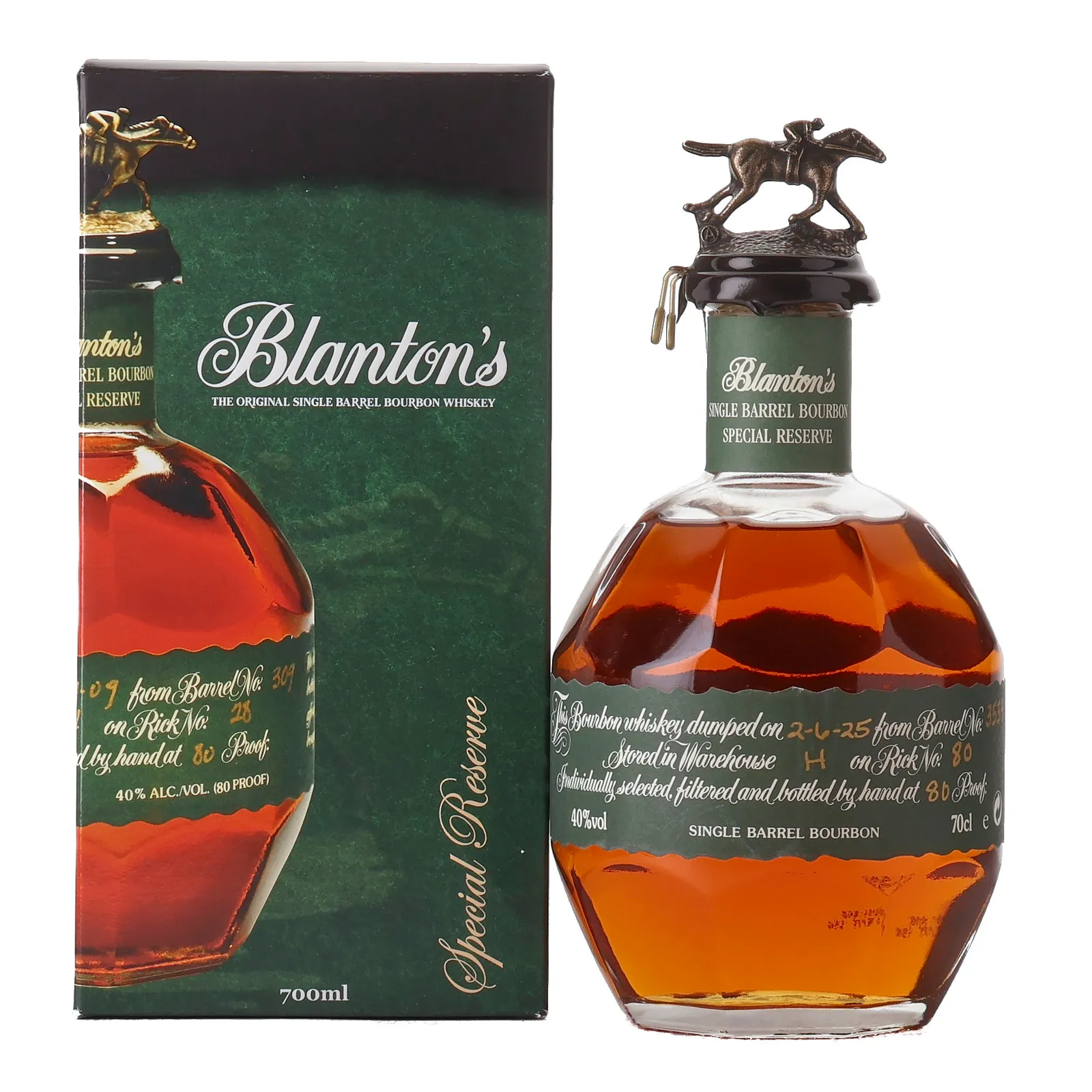 Blanton's Green Label Special Reserve Single Barrel Bourbon, Cask #3542, 2025, 40% whisky bottle