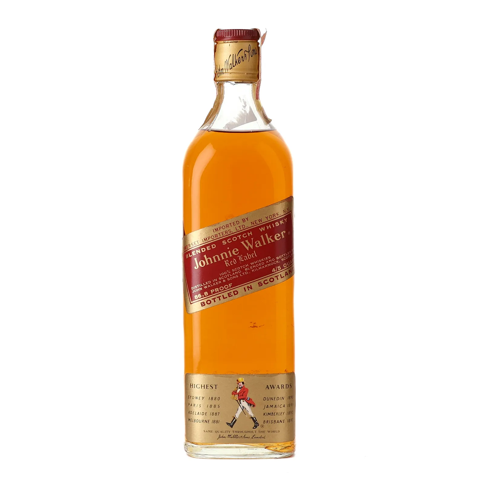 Johnnie Walker Red Label Blended Scotch, 43.4% whisky bottle