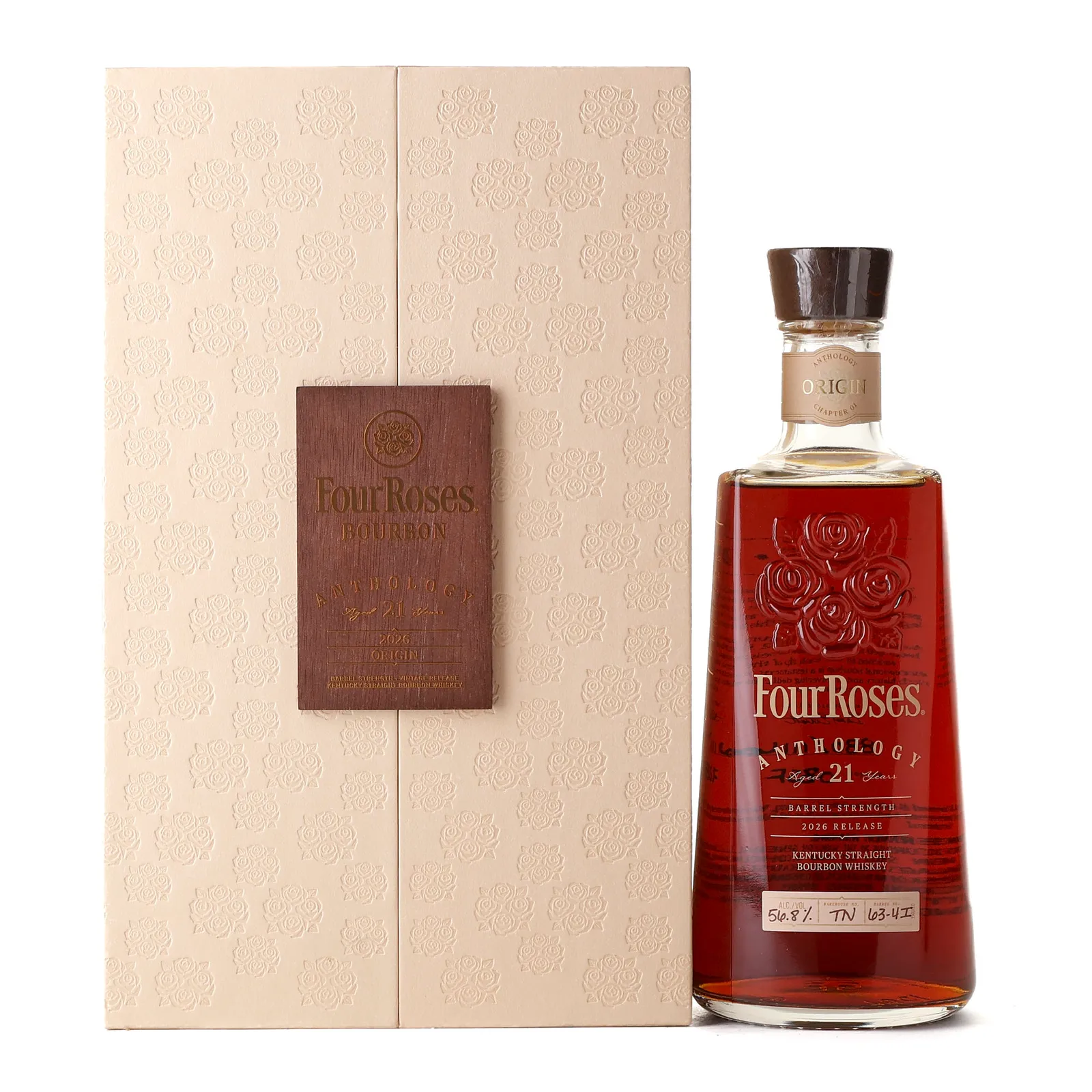 Four Roses Anthology Chapter 1: Origin 21 Year Old, 2026, 56.8% whisky bottle