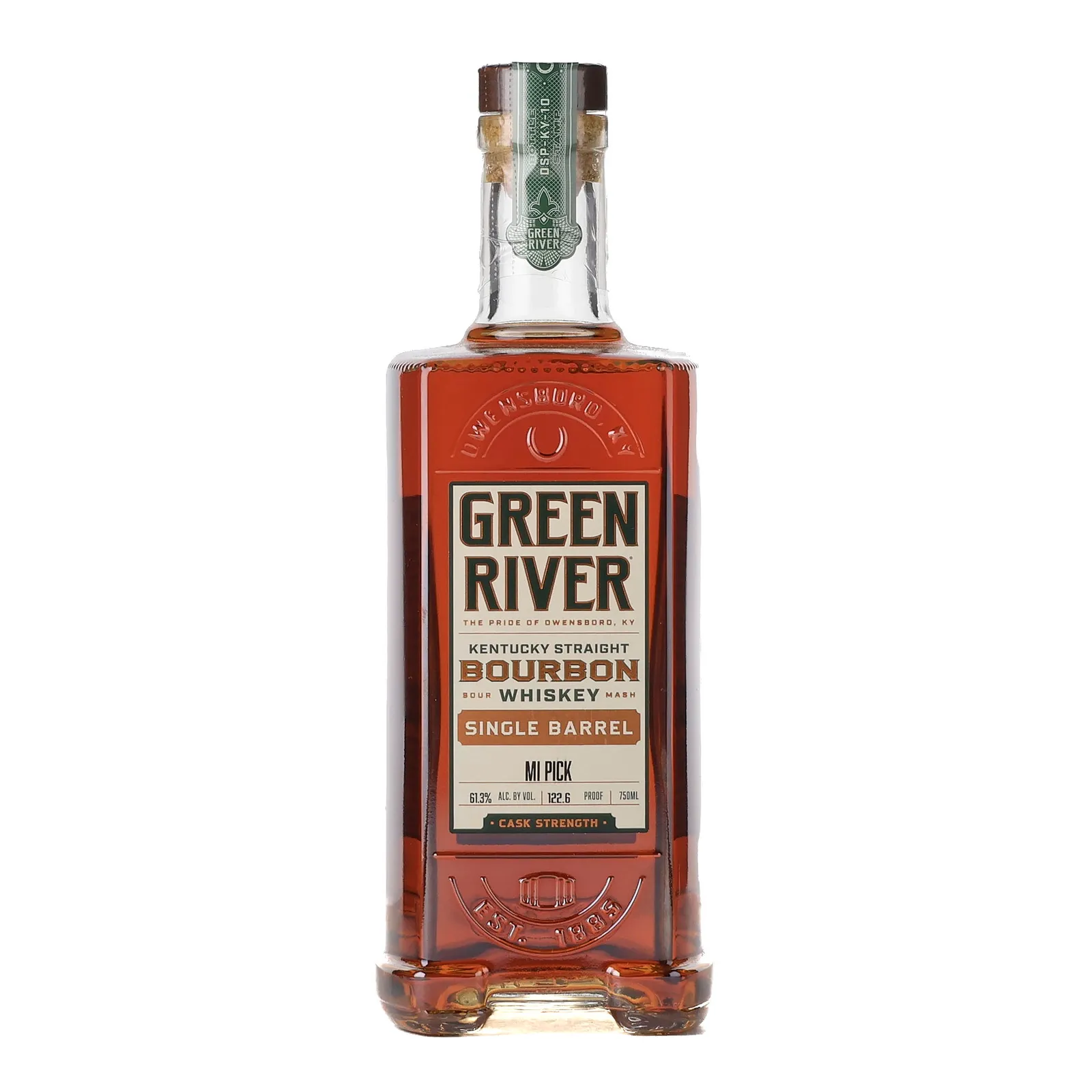 Green River Cask Strength Single Barrel Bourbon Mi Pick, 61.3% whisky bottle