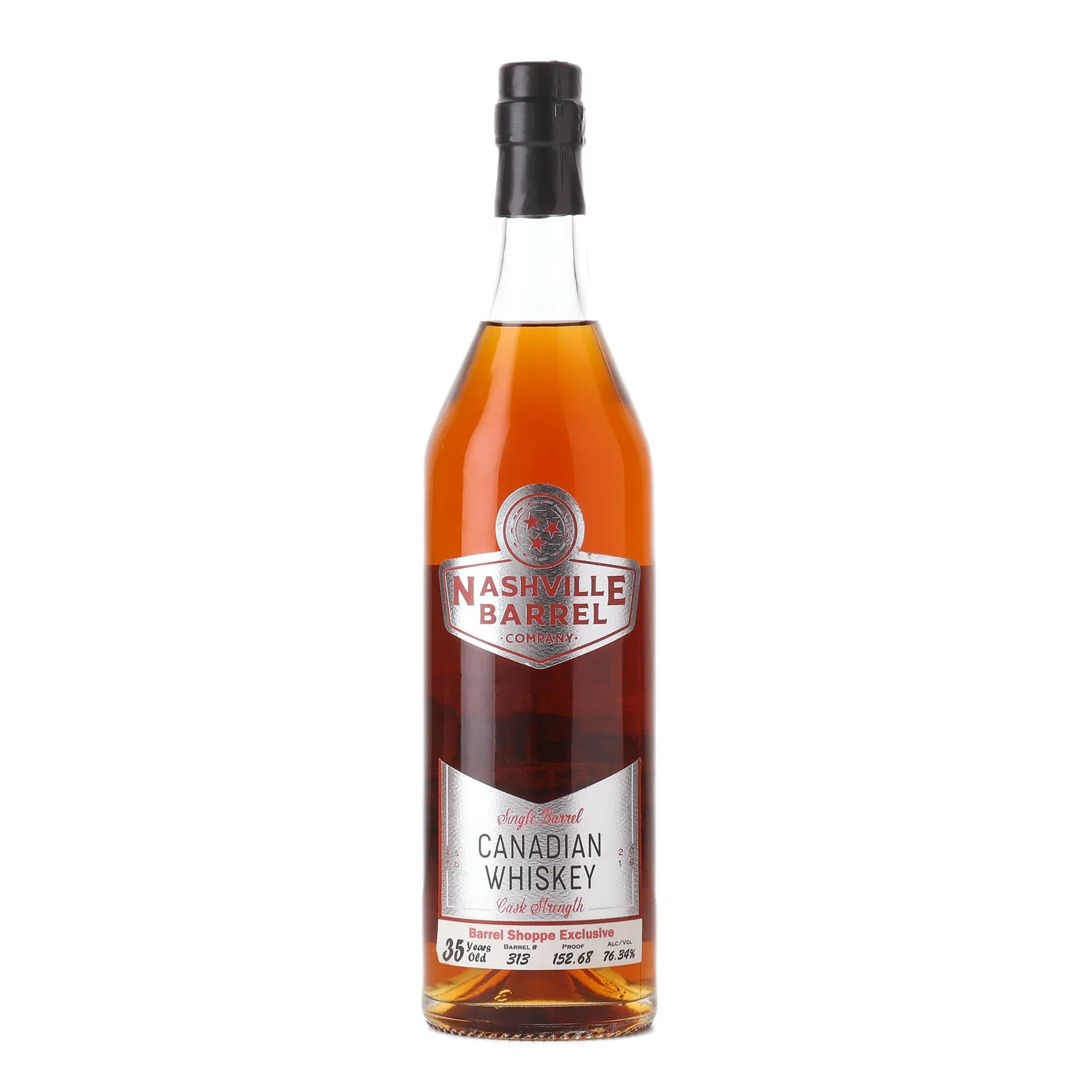 Nashville Barrel Company Canadian Whiskey 35 Year Old, Cask #313, Nashville Barrel Company, 76.34% whisky bottle