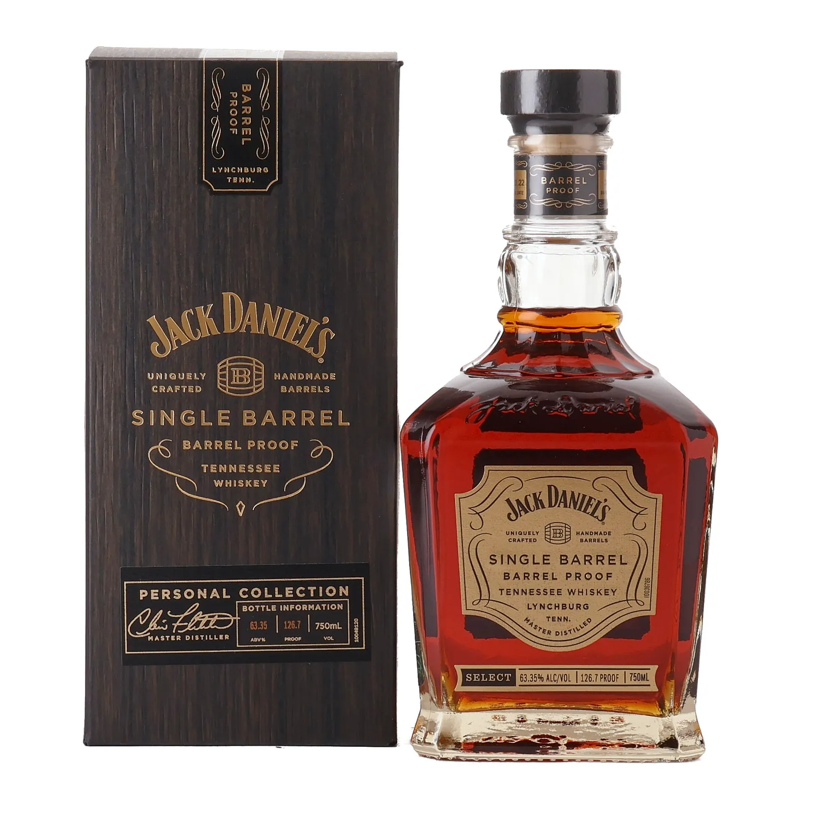 Jack Daniel's Single Barrel Barrel Proof Tennessee Whiskey, Virgin American Oak Cask, Cask #22-22066, 2022, 63.4% whisky bottle