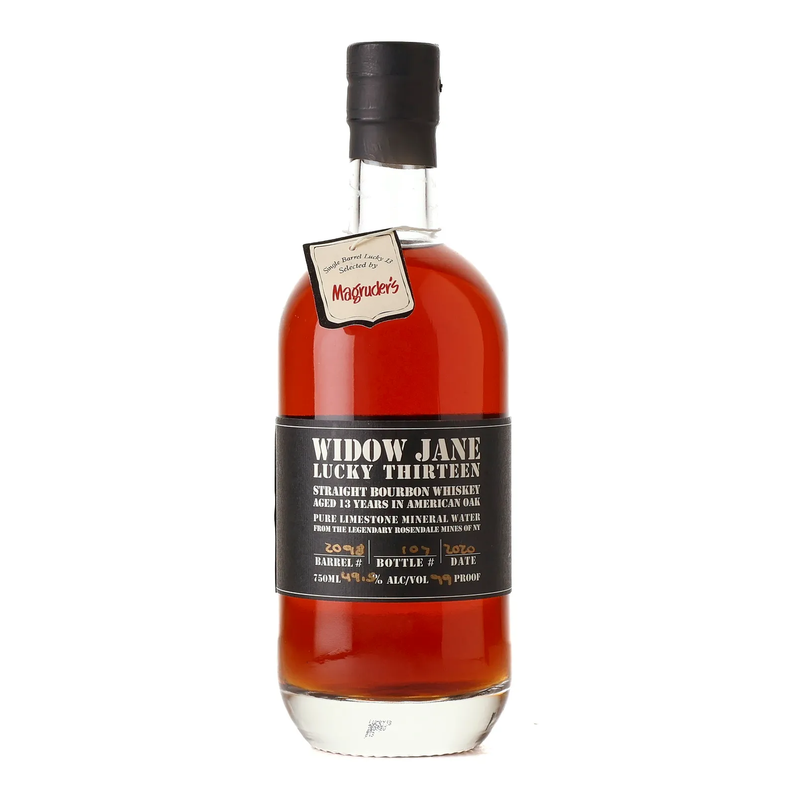 Widow Jane Lucky Thirteen 13 Year Old, American Oak Cask, Cask #2098, 2020, 49.5% whisky bottle