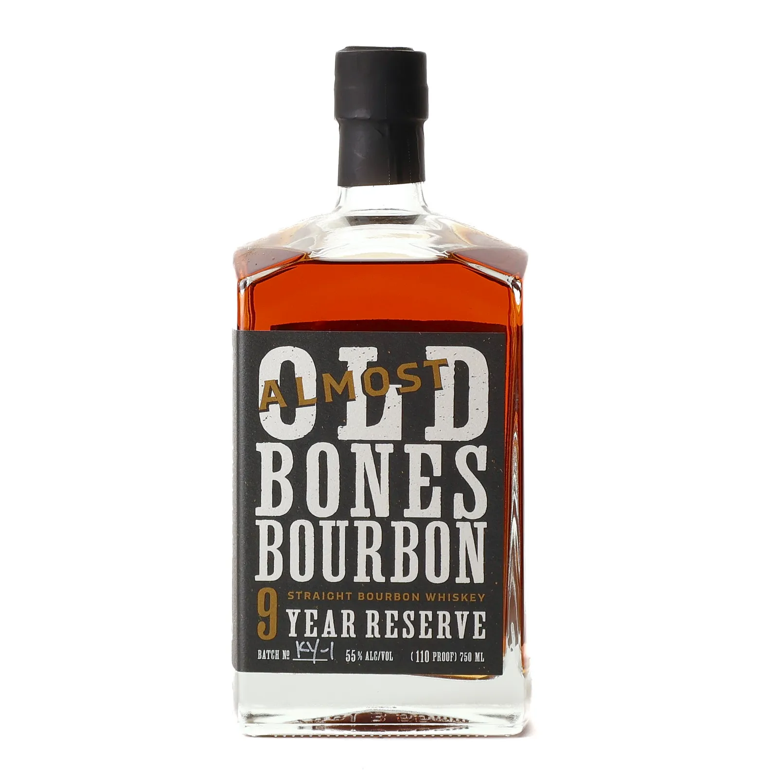 Backbone Almost Old Bones Reserve 9 Year Old, New Charred Oak Cask, Batch No. KY-1, Backbone Bourbon Company, 55% whisky bottle