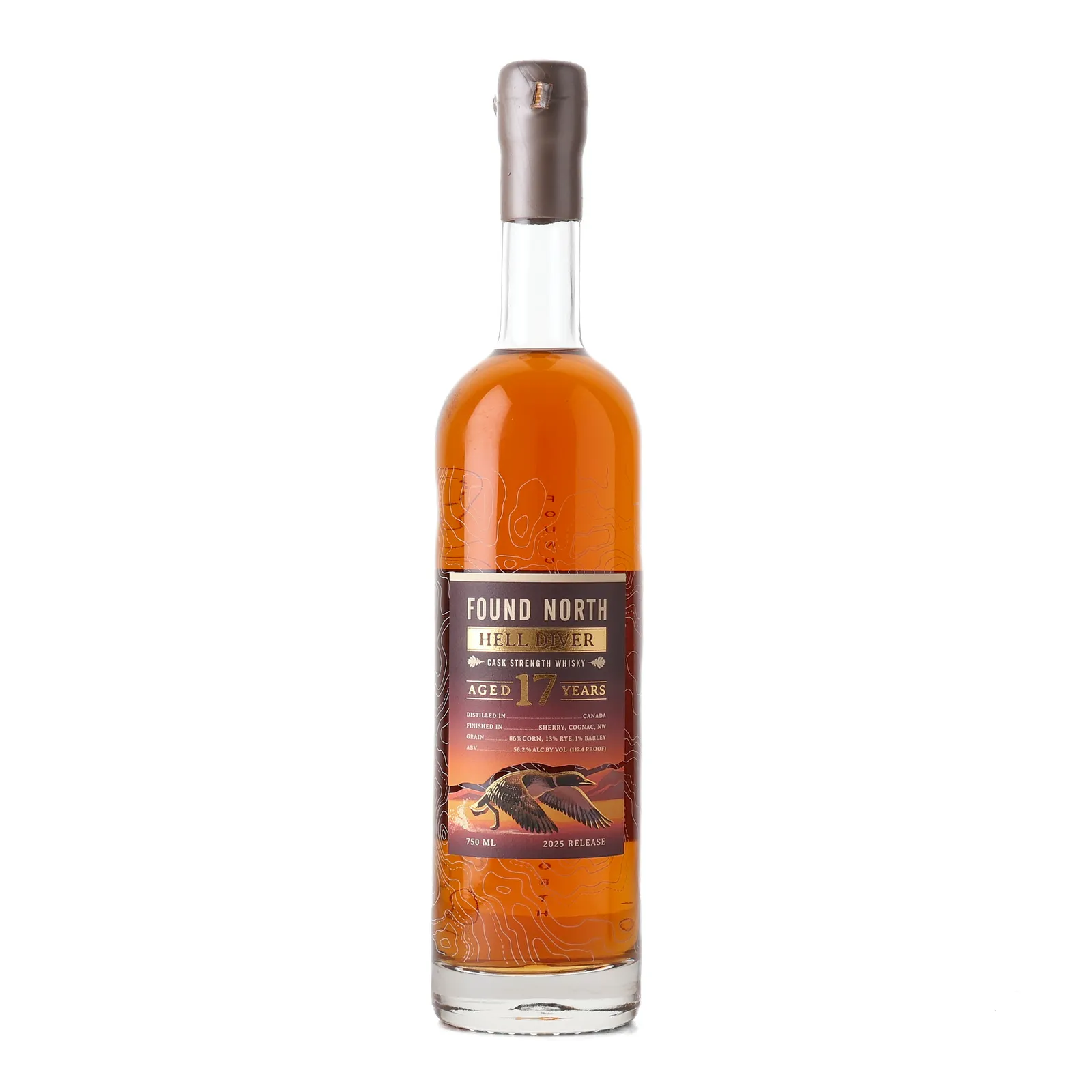 Found North Hell Diver 17 Year Old, Sherry, Cognac & New American Oak Cask, 2025, 56.2% whisky bottle