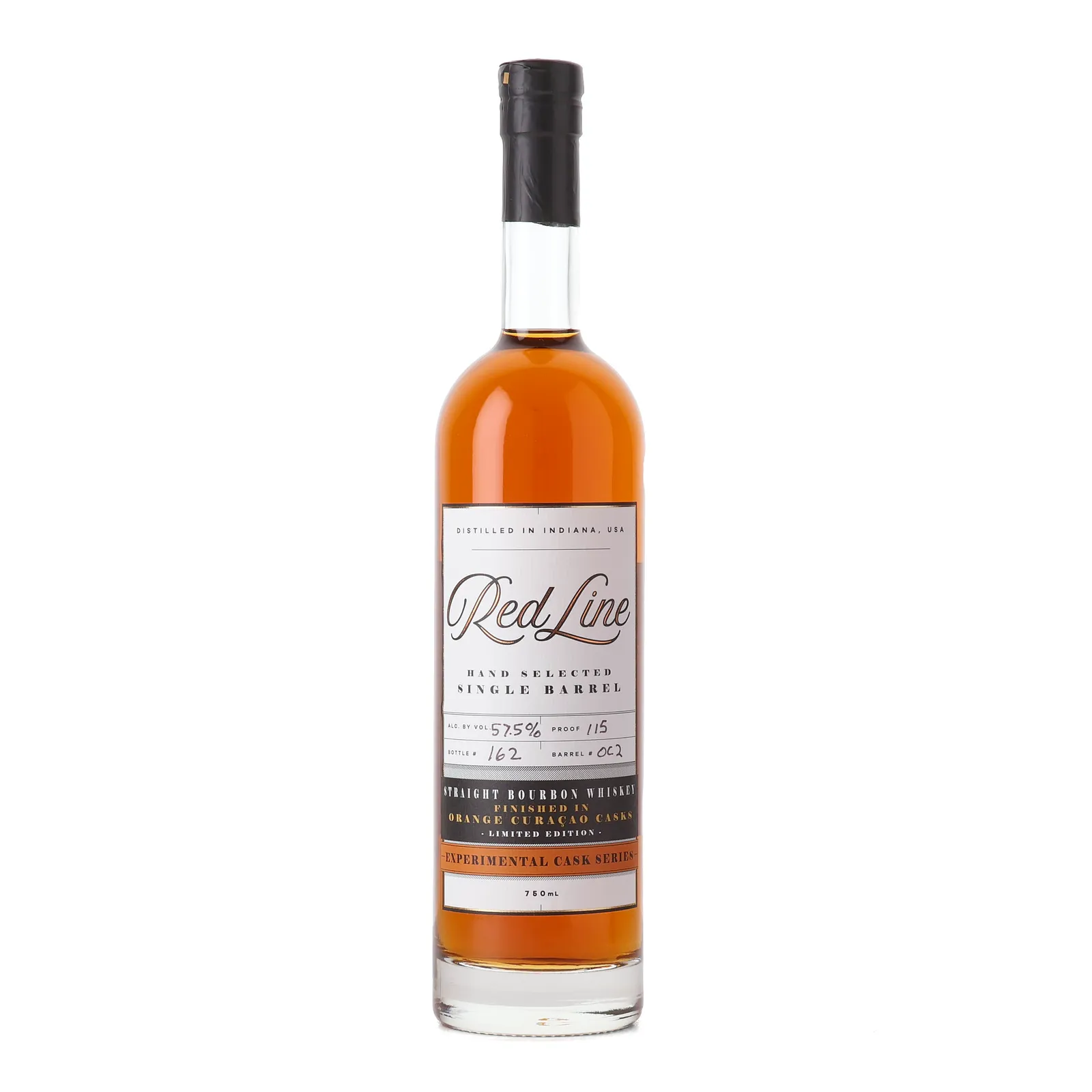 Red Line Experimental Cask Series: Orange Curaçao Bourbon, Orange Curaçao Cask, Cask #OC2, 57.5% whisky bottle