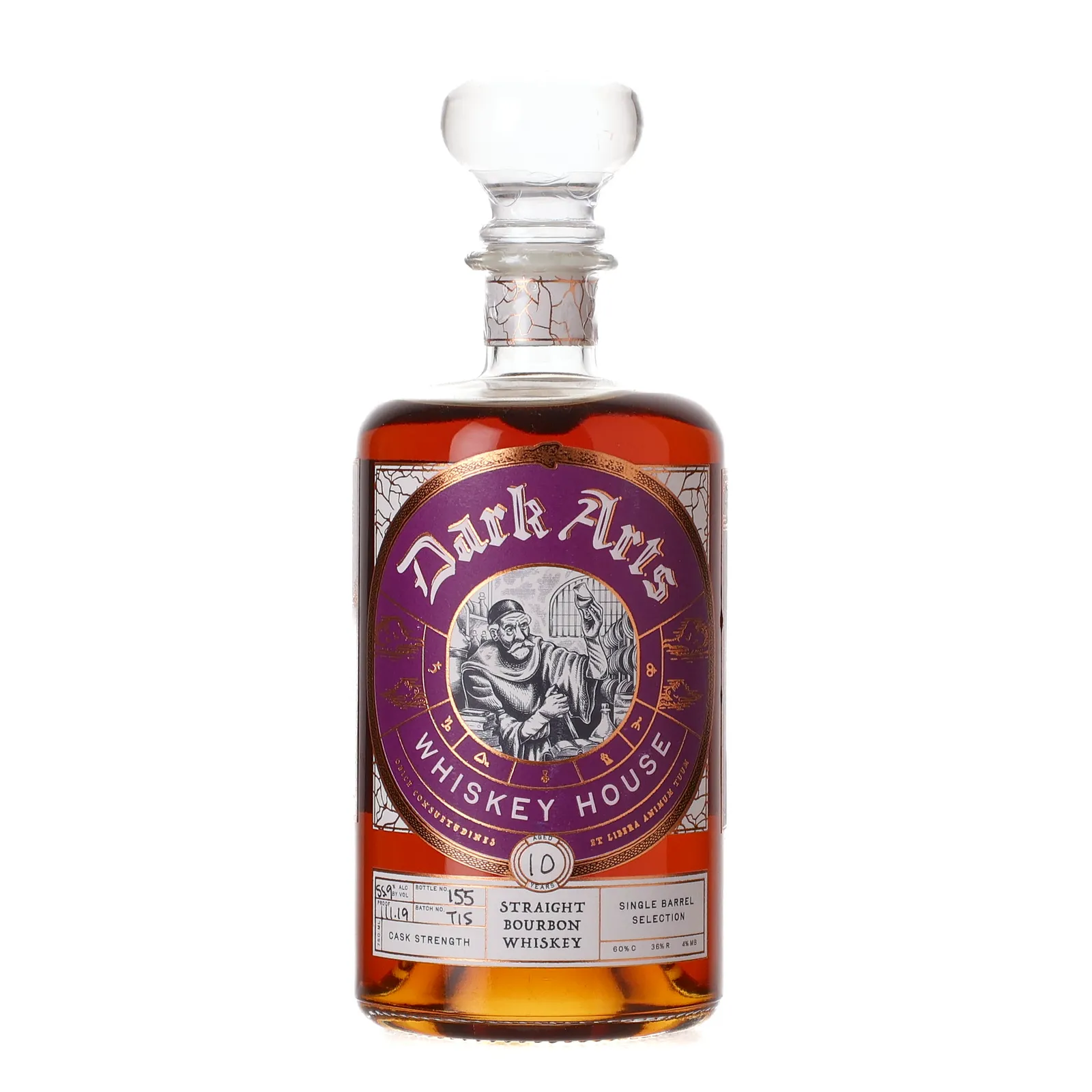 Dark Arts Whiskey House Cask Strength Bourbon 10 Year Old, T15, 55.95% whisky bottle