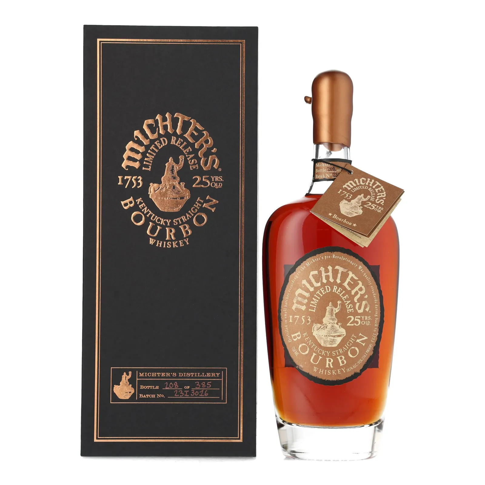Michter's Limited Release Bourbon 25 Year Old, New Charred American White Oak Cask, Batch No. 2313016, 2023, 58.1% whisky bottle
