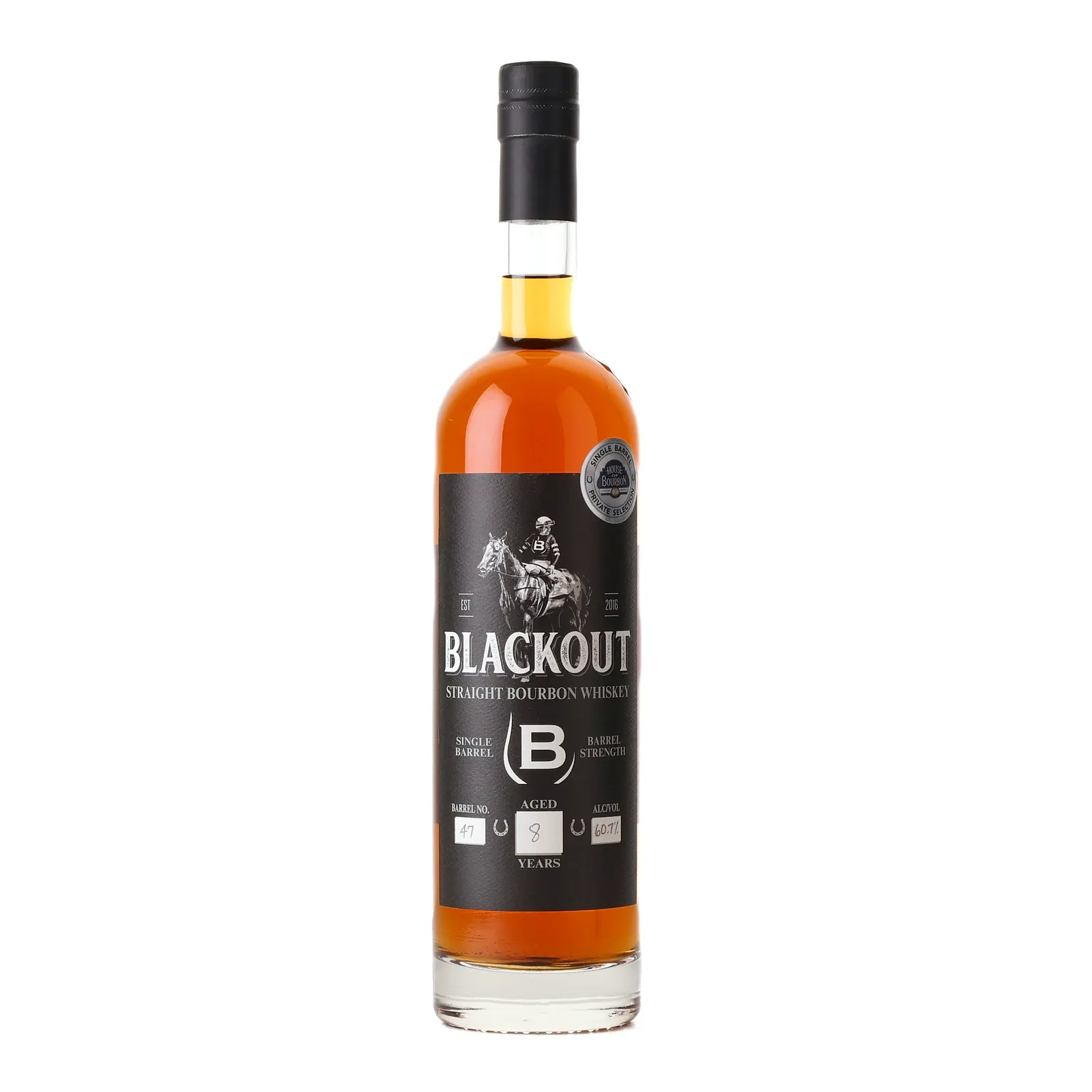 Blackout 8 Year Old, Bourbon Cask, Cask #47, Old Louisville Whiskey Co., 60.7% whisky bottle