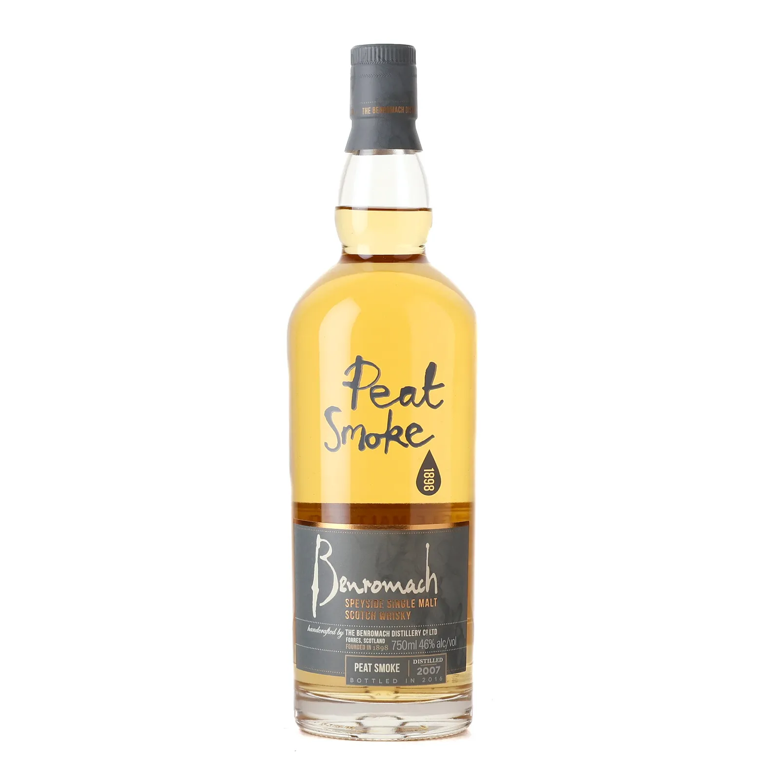 Benromach Peat Smoke 9 Year Old, Bourbon Cask, 2016, 46% whisky bottle
