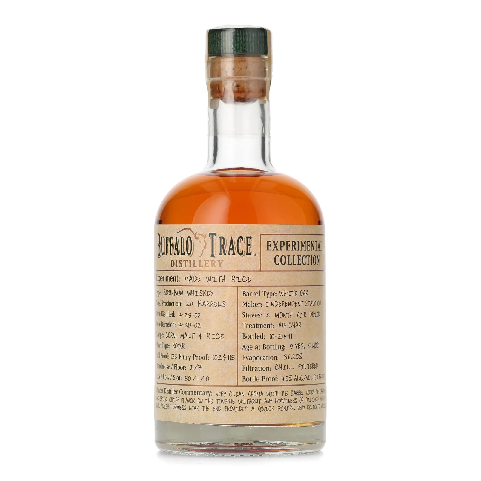 Buffalo Trace Experimental Collection: Made with Oats 9 Year Old, 2011, 45% whisky bottle