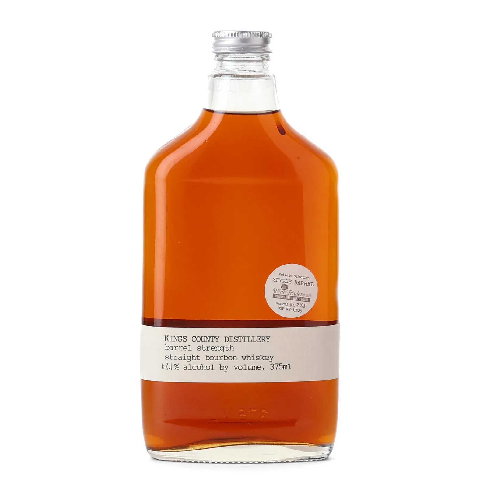 Kings County Barrel Strength Bourbon 2 Year Old, New Oak Cask, Cask #2101, Batch No. M72, Wine Traders Club, 63.1% whisky bottle