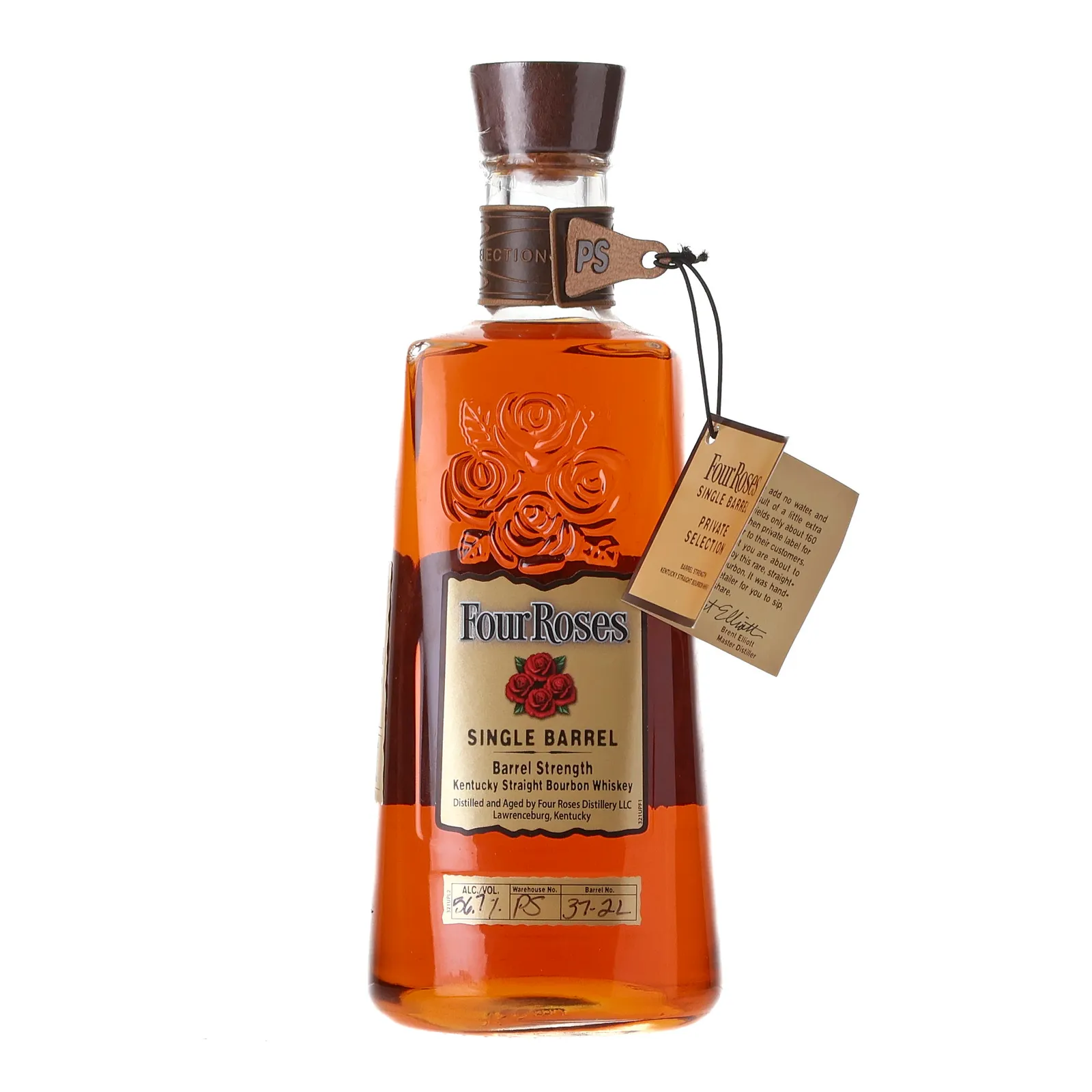 Four Roses Single Barrel Barrel Strength OESV Mr. Whiskers Wine & Spirits Selection No. 12 10 Year Old, Cask #37-2L, 56.7% whisky bottle