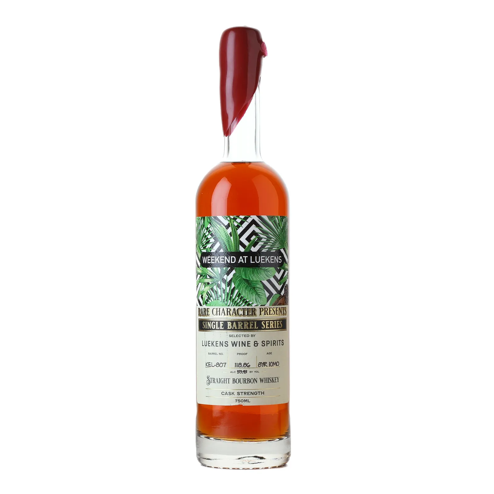 Rare Character Weekend at Luekens Single Barrel Series KEL Private Barrel Selection 8 Year Old, New Charred Oak Cask, Cask #KEL-007, 2016, Rare Character, 59.4% whisky bottle