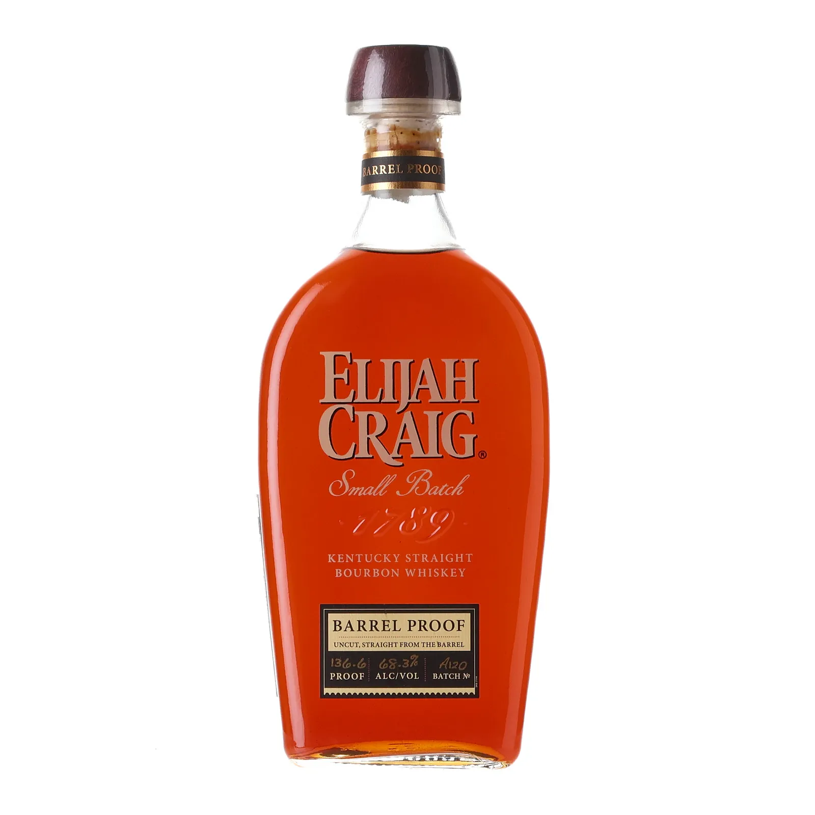Heaven Hill Elijah Craig Barrel Proof 12 Year Old Batch A120, New Oak Cask, 2020, 68.3% whisky bottle