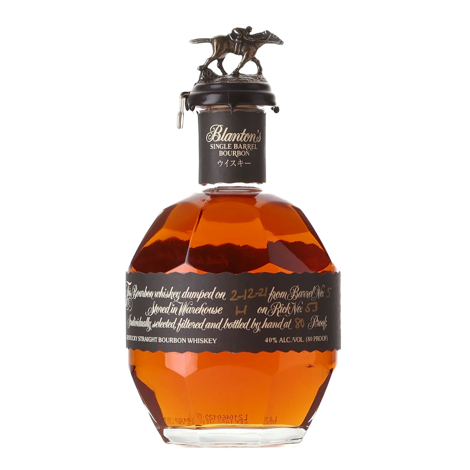 Blanton's 'Black Label' Japanese Release Bourbon (Letter L), Bourbon Cask, Cask #5, 2021, 40% whisky bottle