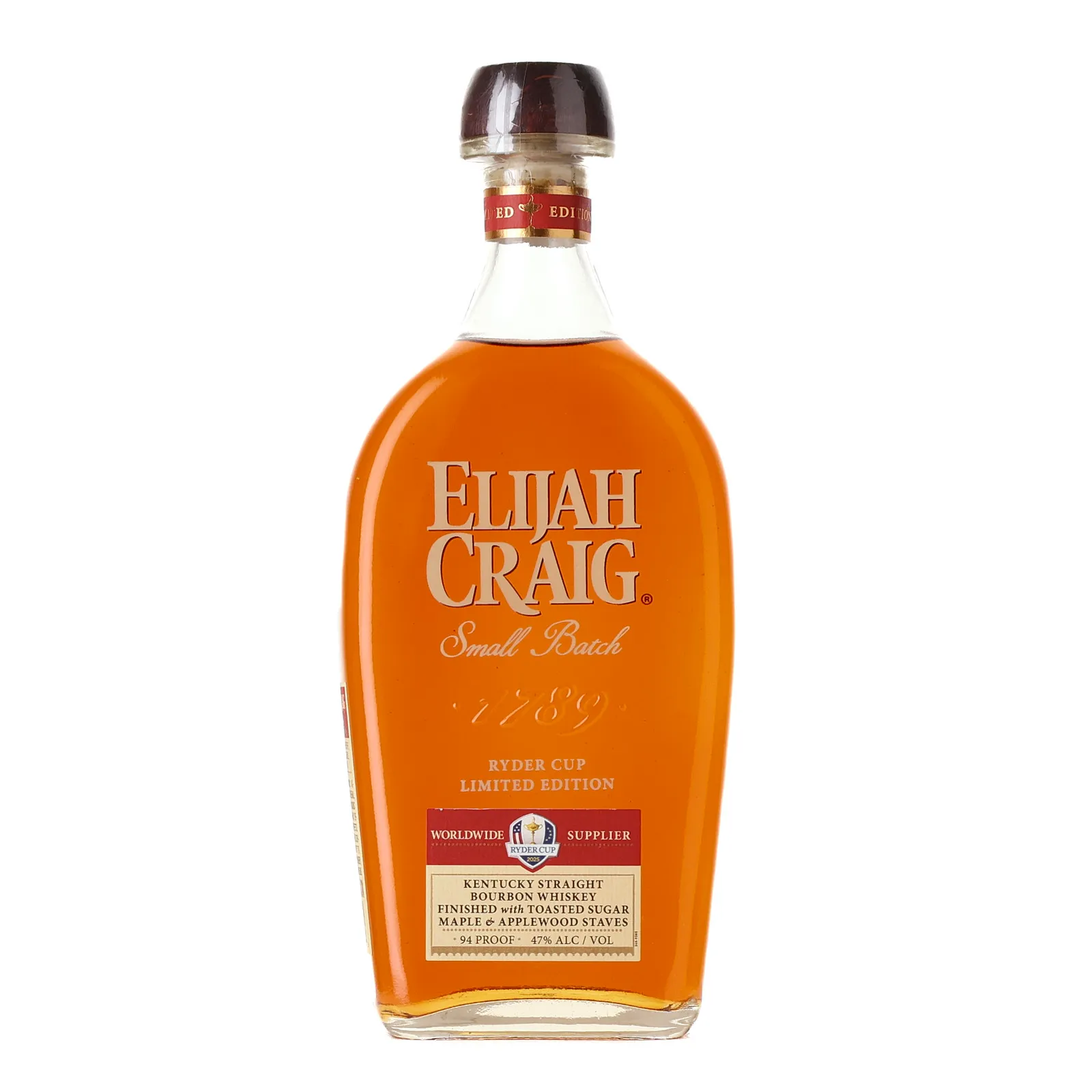 Elijah Craig Ryder Cup Small Batch No. Limited Edition, Applewood Staves & Toasted Sugar Maple Cask, 2025, 47% whisky bottle