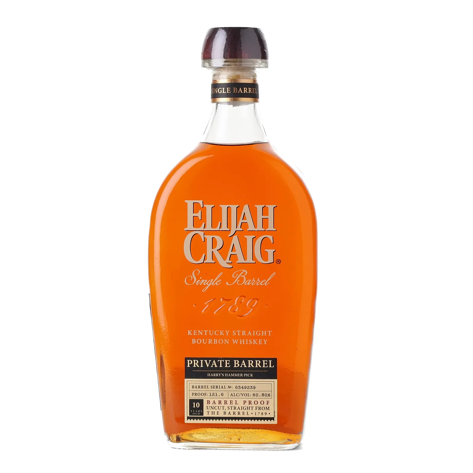 Elijah Craig Harry's Hammer Private Barrel Selection 10 Year Old, Cask #6349239, 60.8% whisky bottle