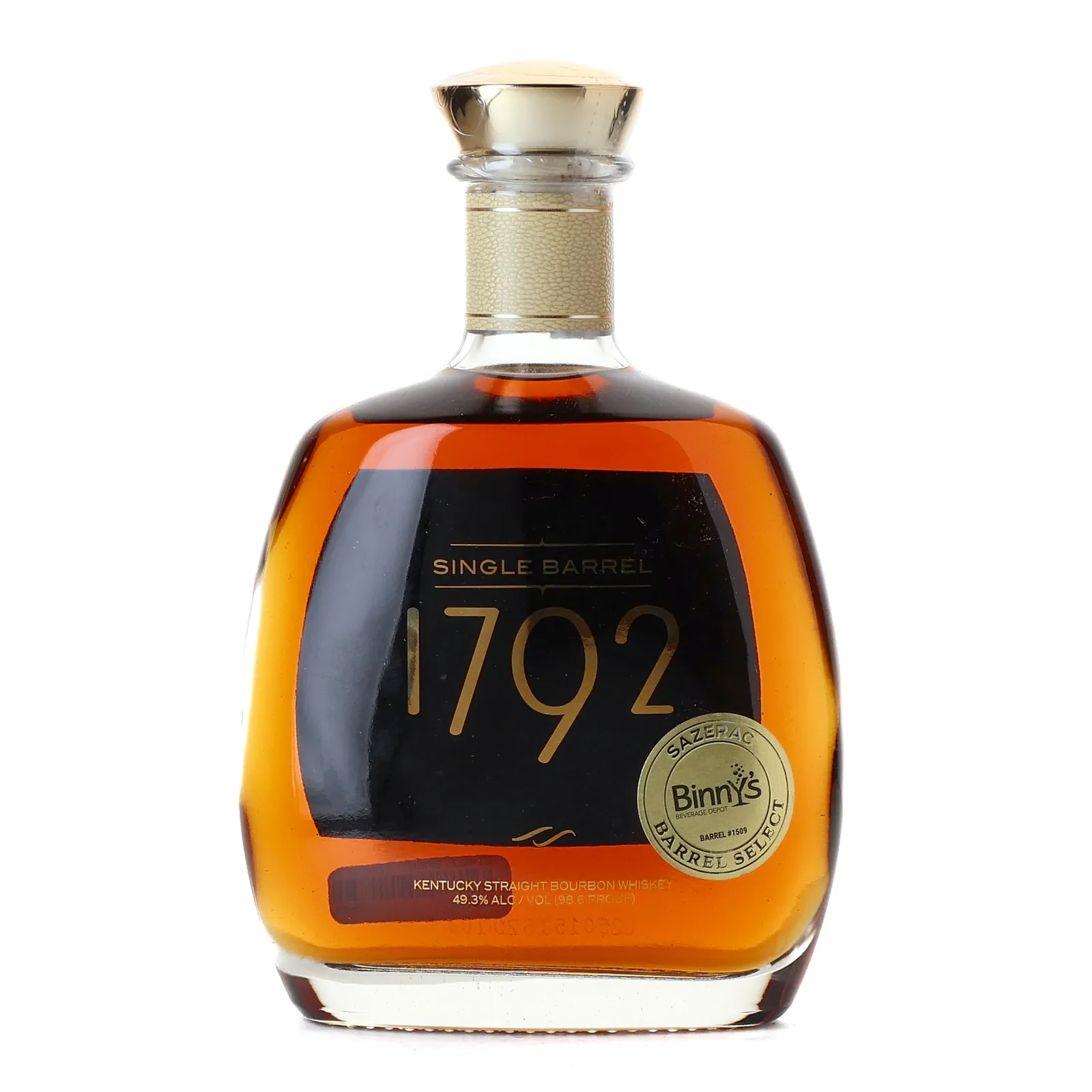 1792 Single Barrel Binny’s Barrel Selection, Cask #1509, 2025, 49.3% whisky bottle