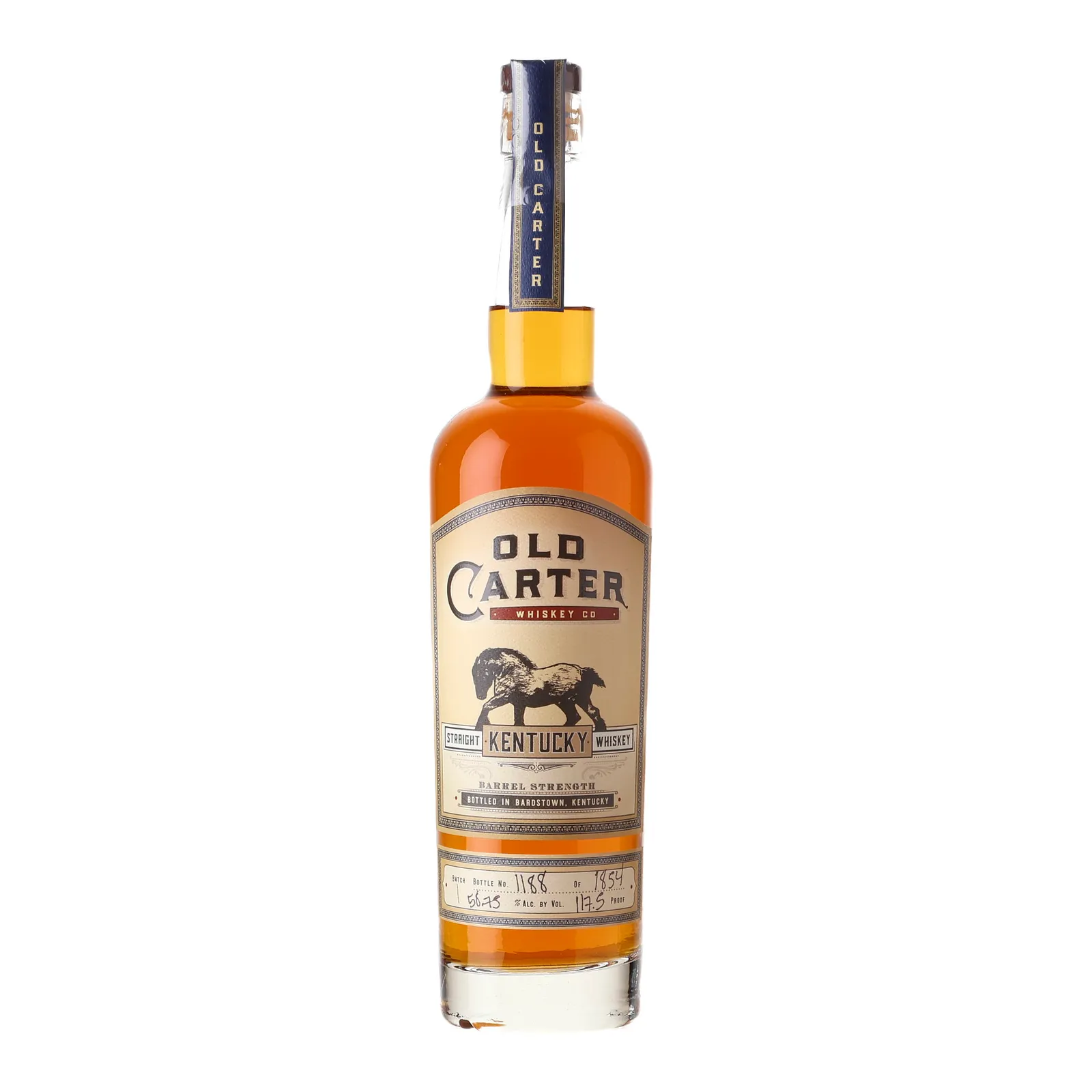 Old Carter Straight Kentucky Whiskey Barrel Strength, Batch No. 1, 2020, 58.75% whisky bottle