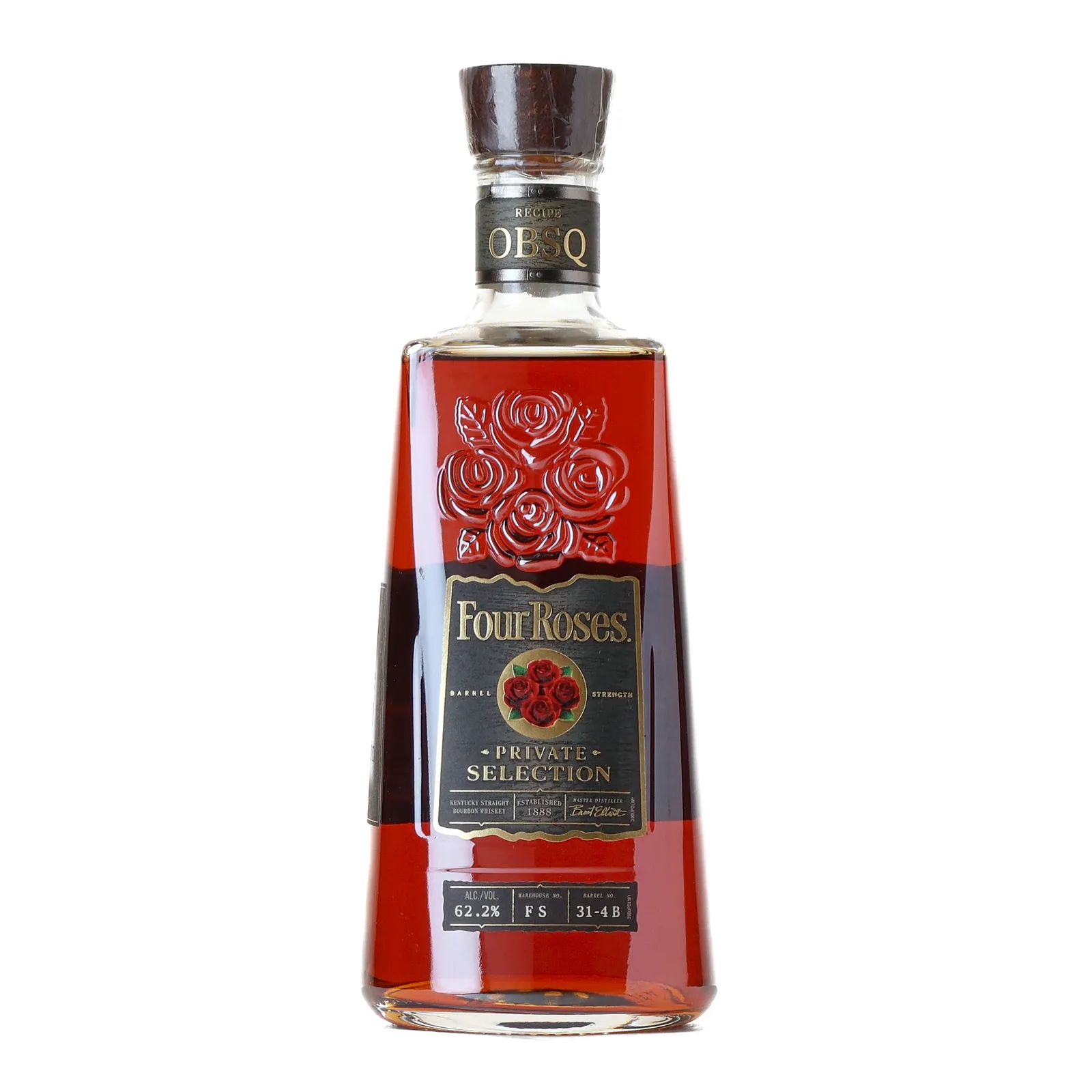 Four Roses Barrel Strength OBSQ Private Selection 11 Year Old, Cask #31-4B, 62.2% whisky bottle